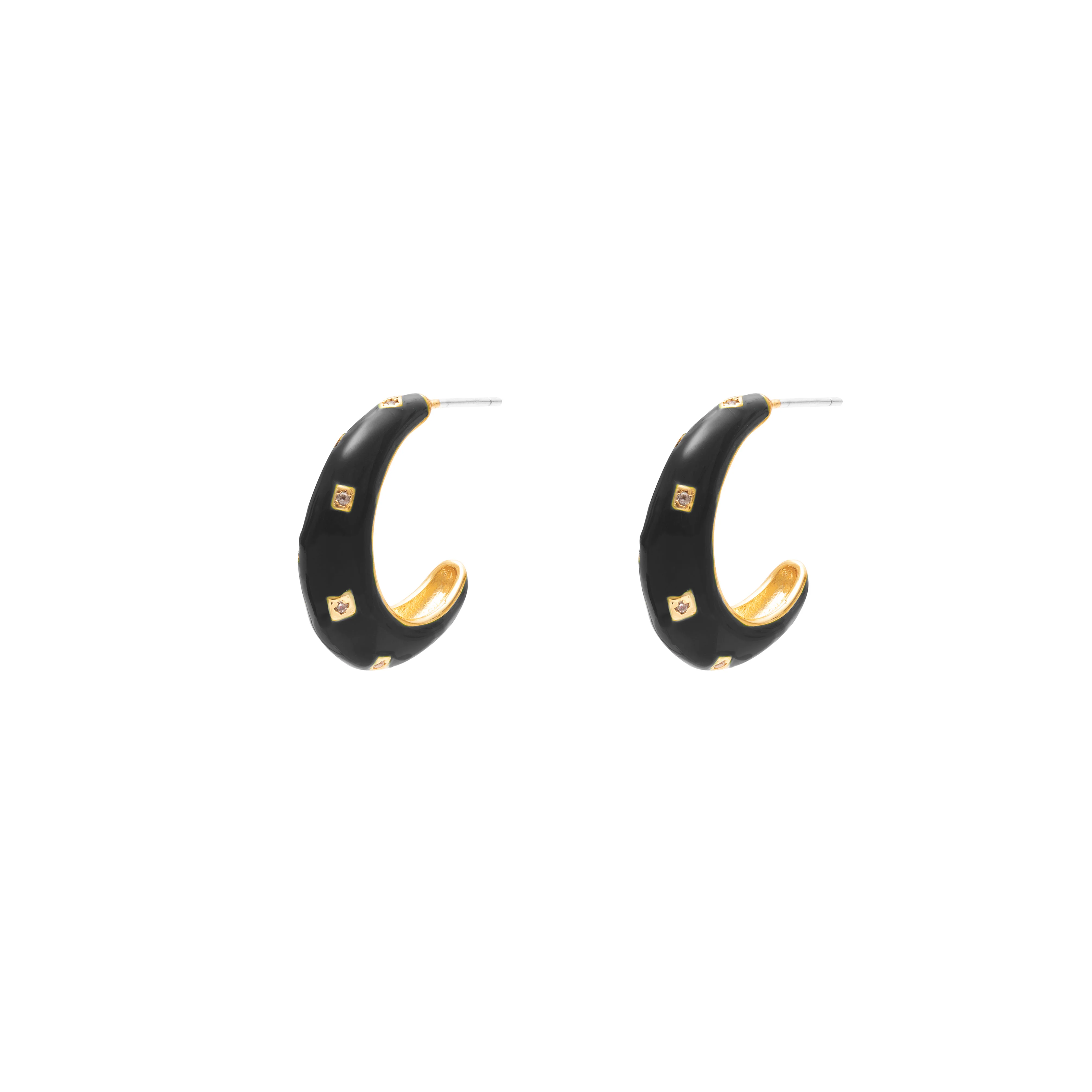Agata enamel hoop earrings - Image 2