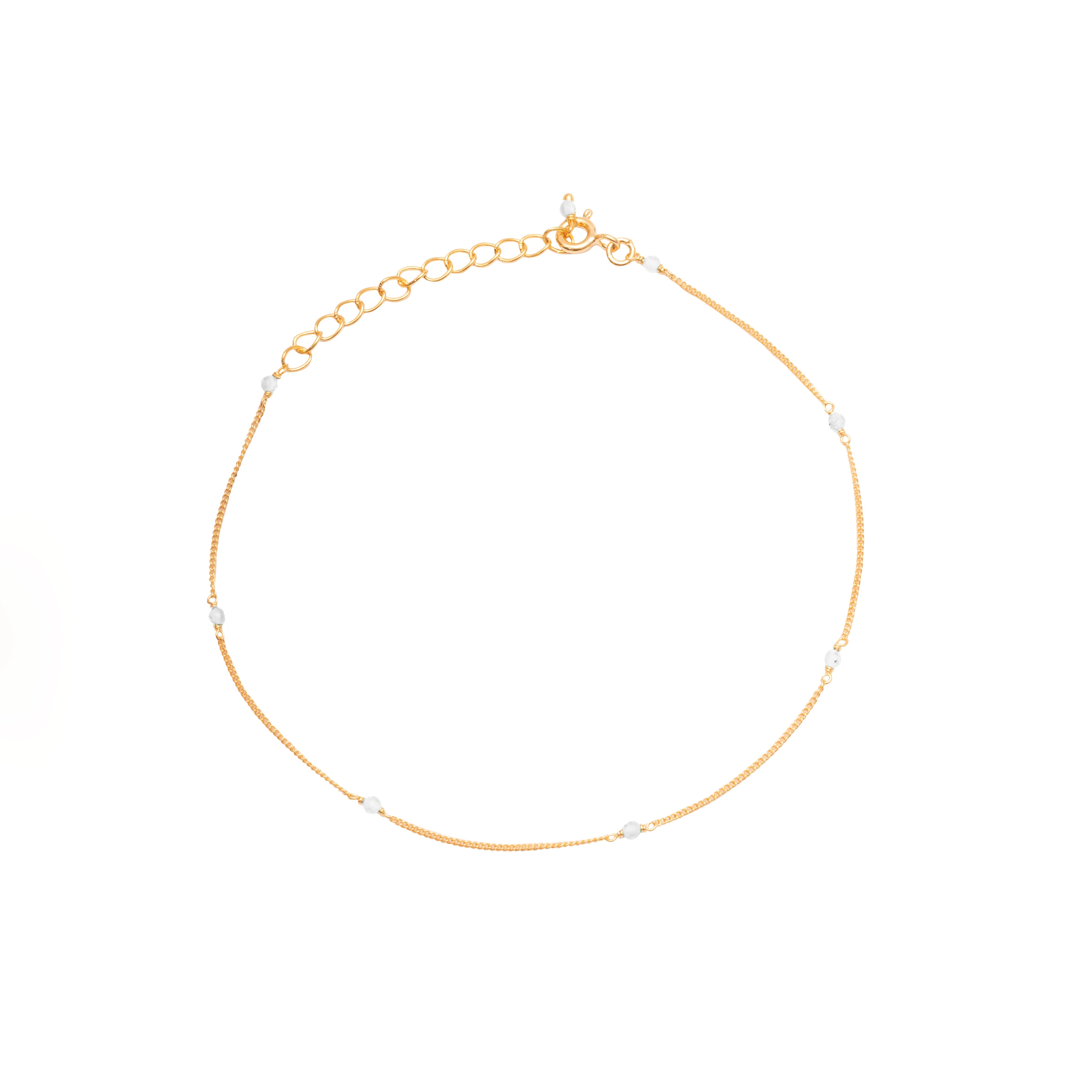 Amalia 2 micron gold semi precious anklet - Image 4