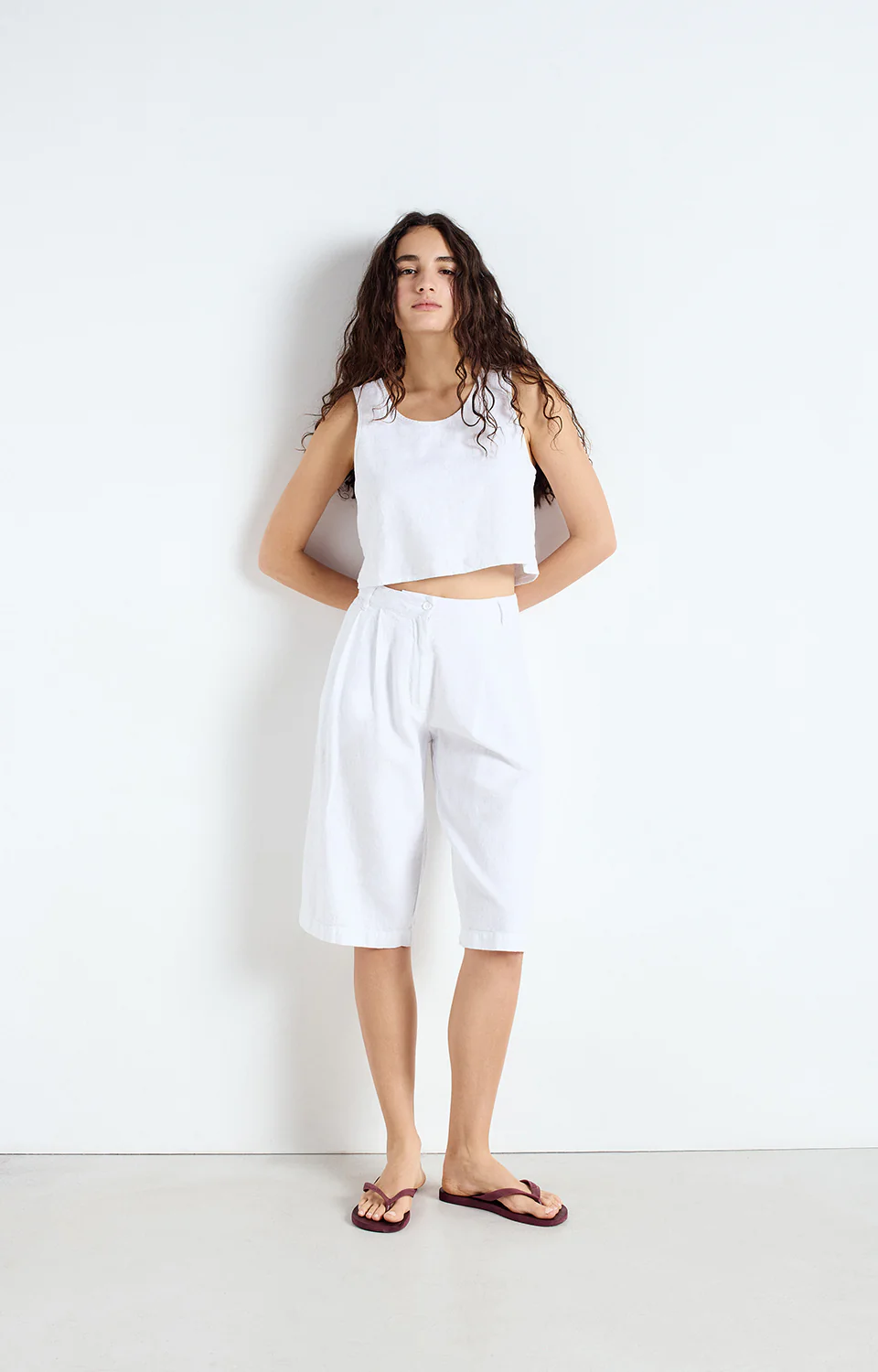 American Vintage AV LE VESTIAIRE TOY07AE25 TOP COURT SM COL ROND | COCONUT - Image 4