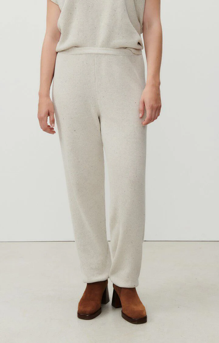 American Vintage Pants Melange Ecru | DOZ05A - Image 6