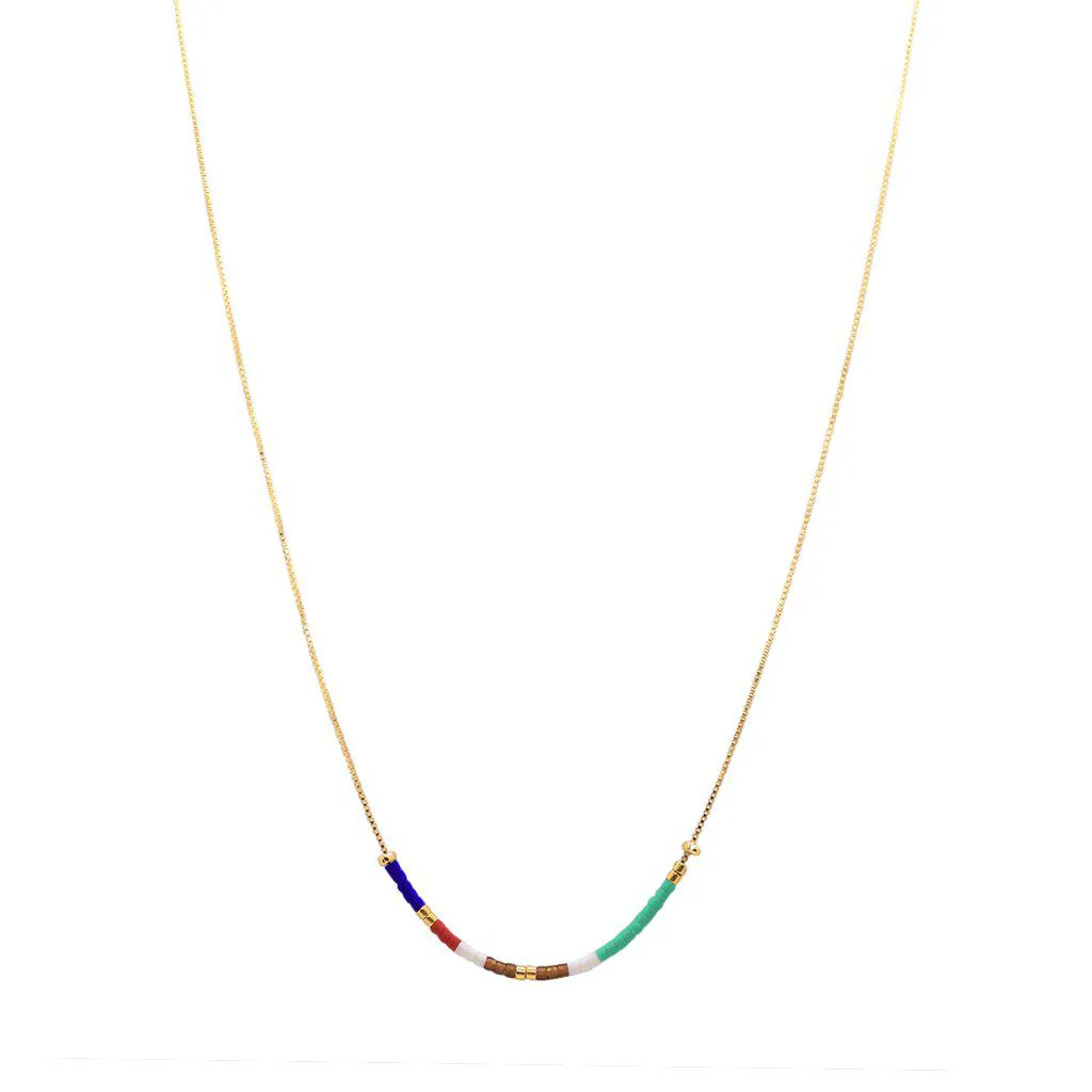 April colourful beads gold necklace - Image 3
