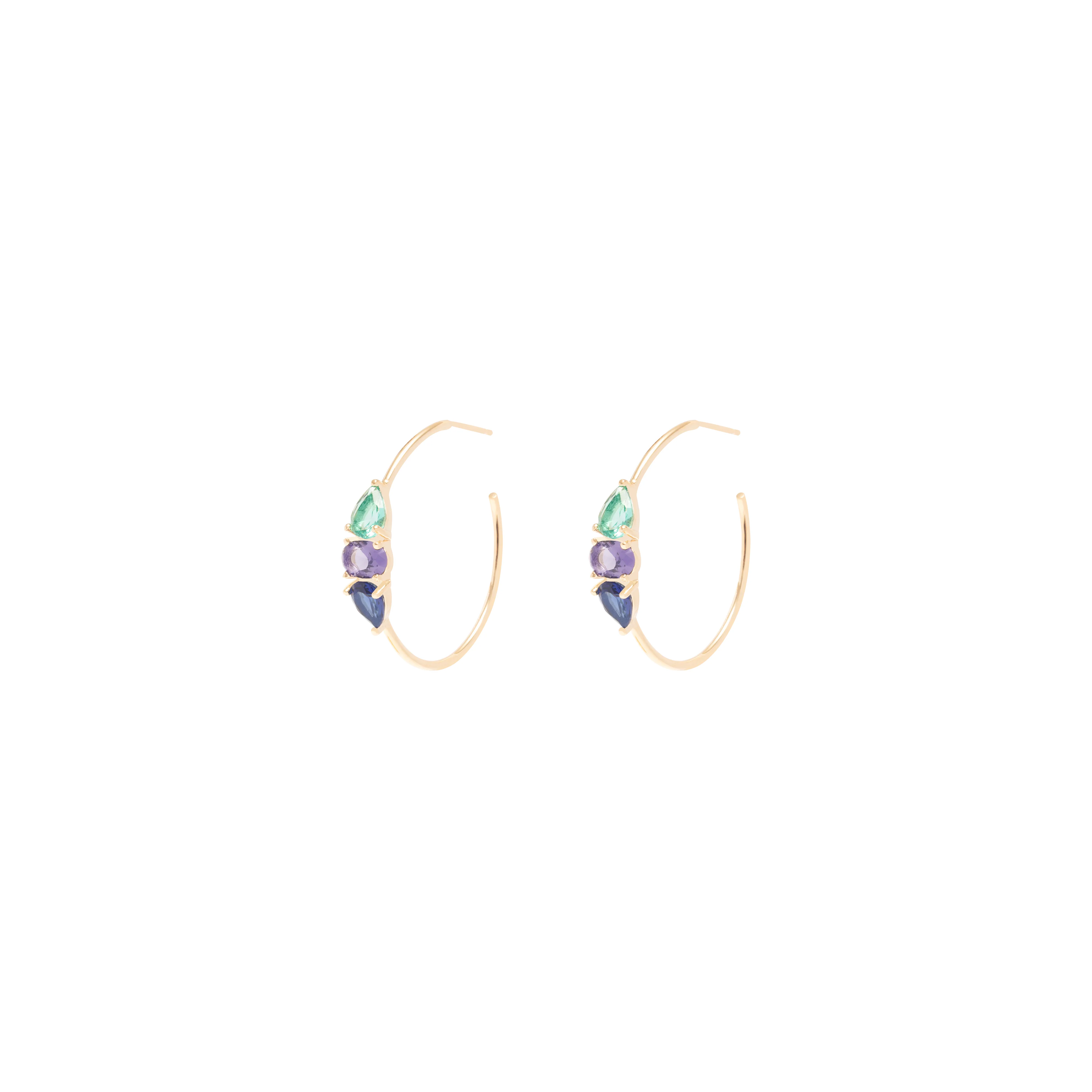 Asra coloured crystal hoops - Image 2