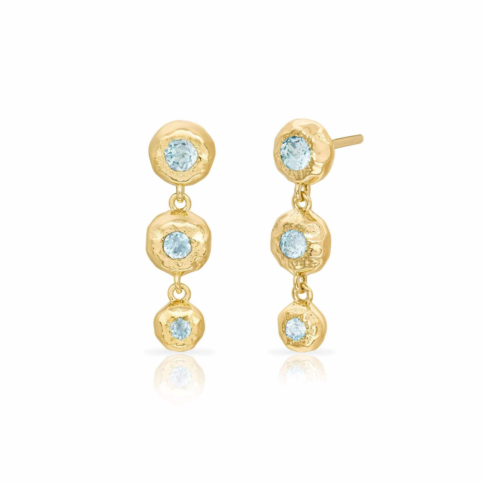 Auric Moissanite Three Drop Earrings