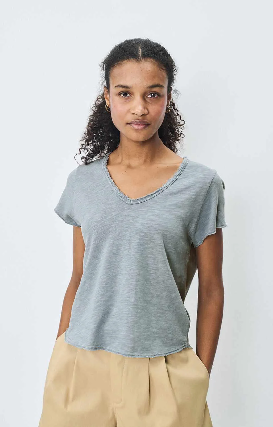 American Vintage Sonoma V-Neck T-SHIRT - SON02AG - Image 2