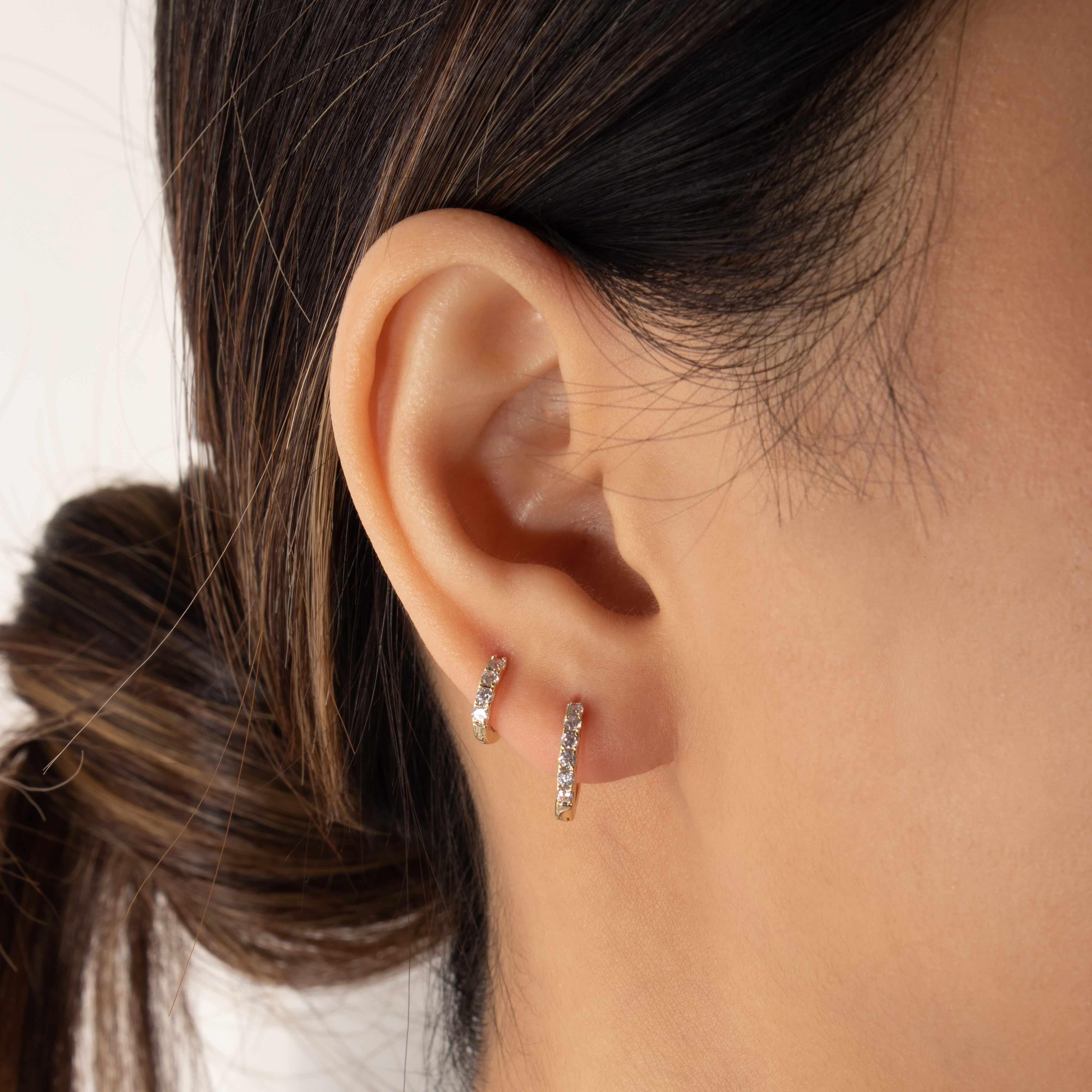 Avah Crystal Huggie Hoops - Image 5