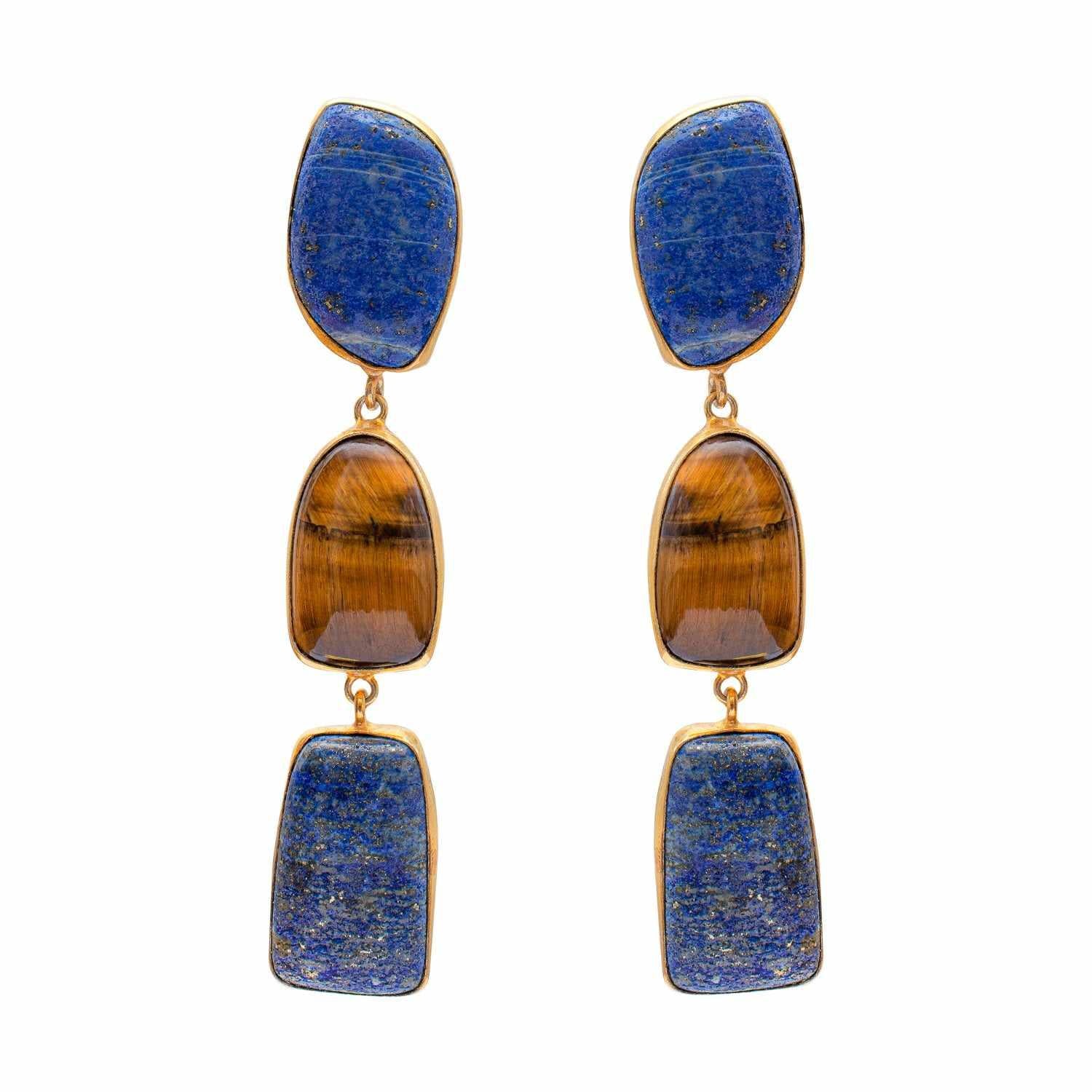 Bahuli semi precious gold earrings - Image 4