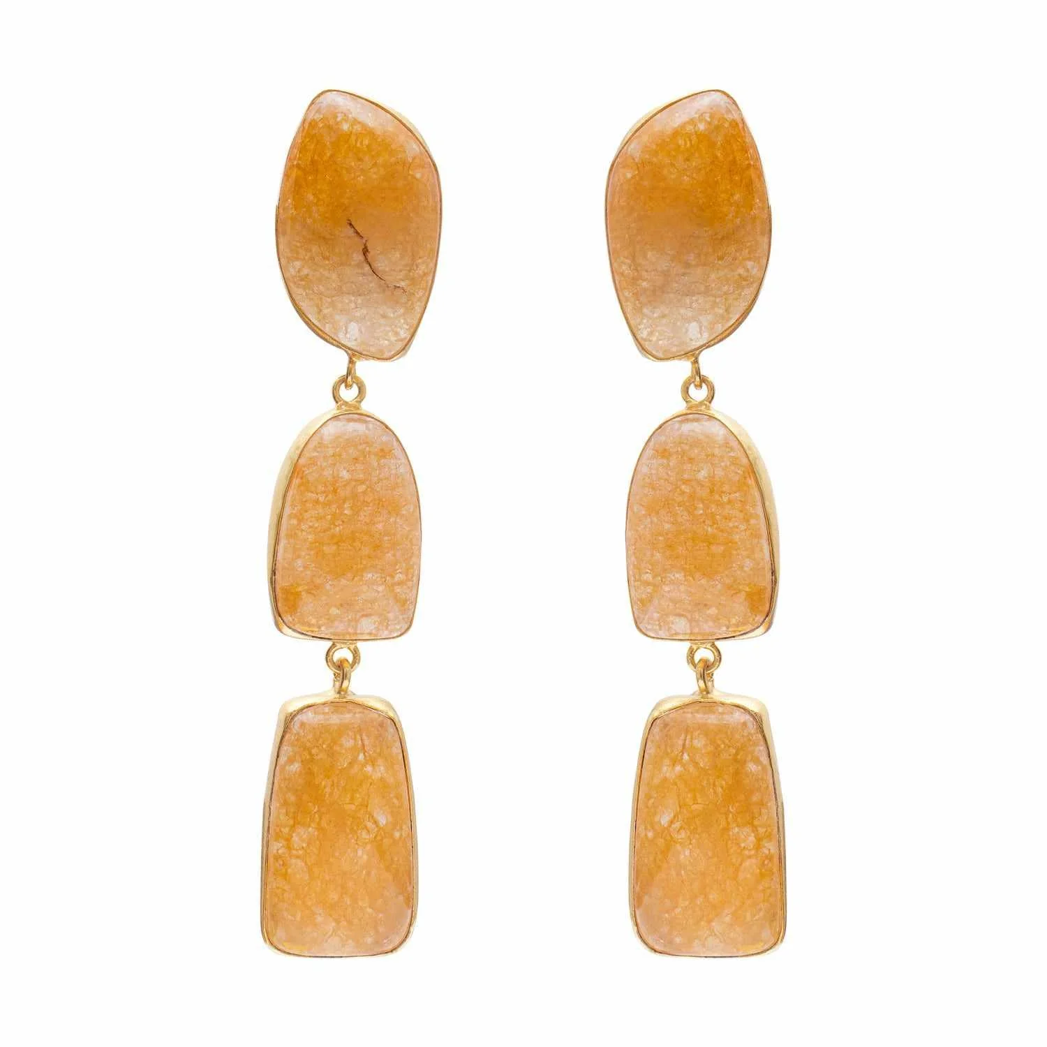 Bahuli semi precious gold earrings - Image 5