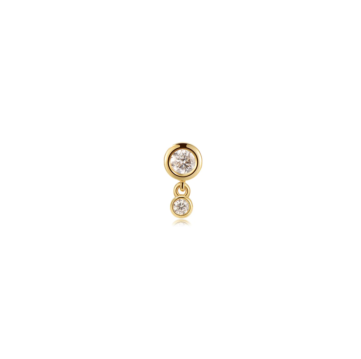 Bari Crystal Drop Labret Earring – 14K Solid Gold Flat Back - Image 3