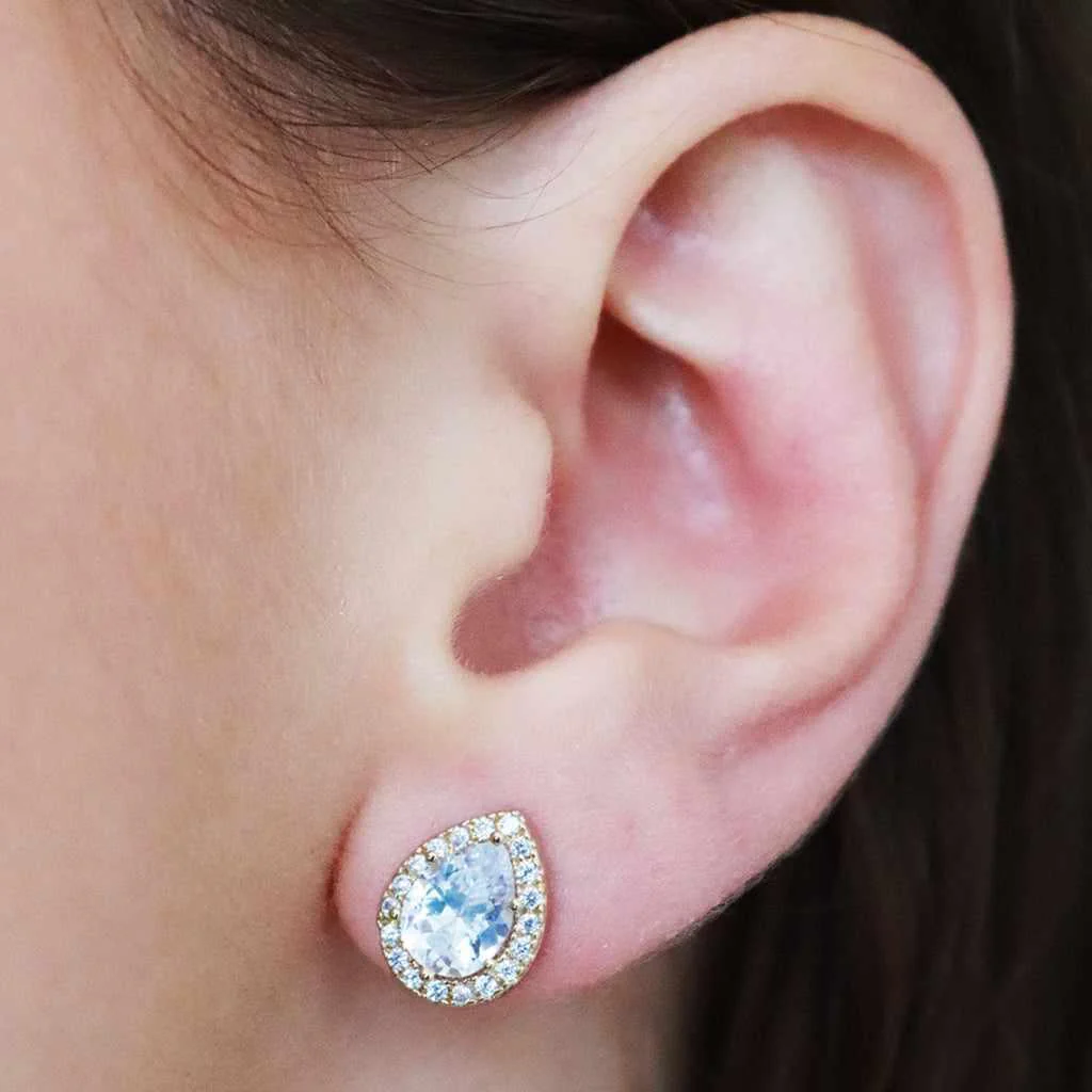 Benoni crystal tear drop studs - Image 2
