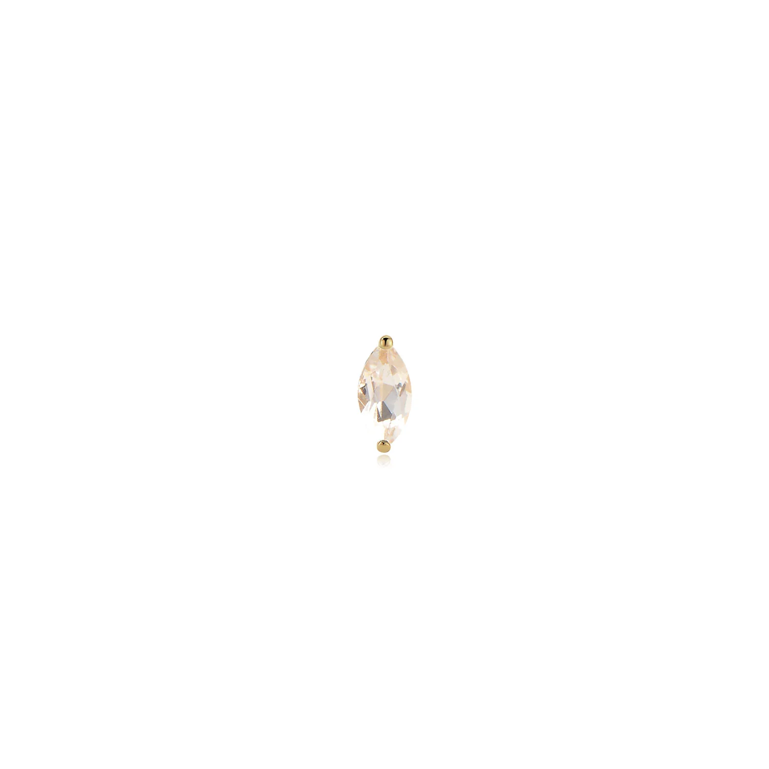 Berne Marquise Moissanite Labret Earring – 14K Solid Gold Flat Back - Image 3