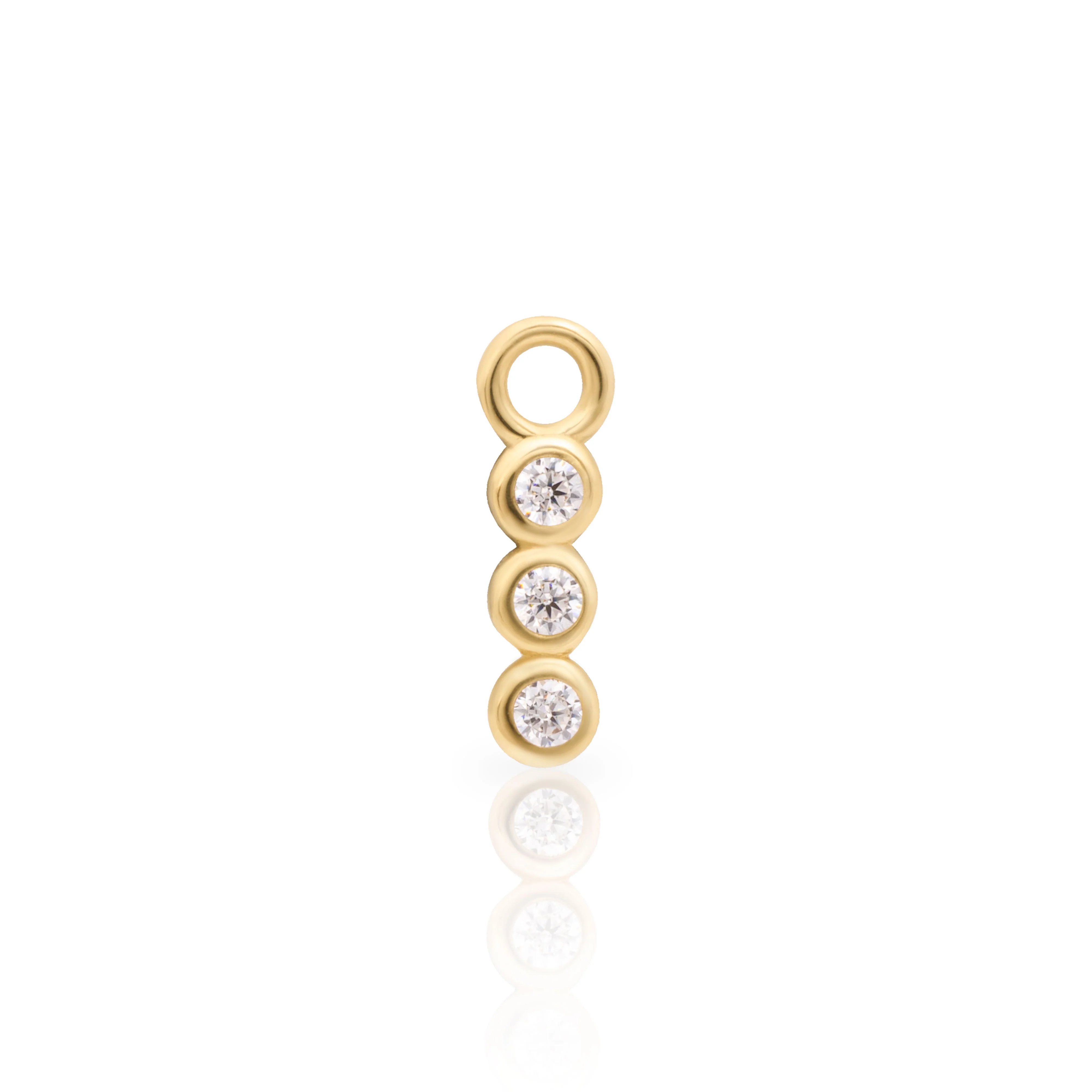 Bezel three Drop Charm