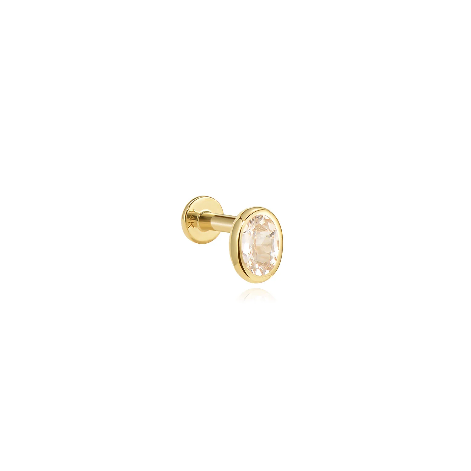 Budapest Oval 14k Gold Labret Earring