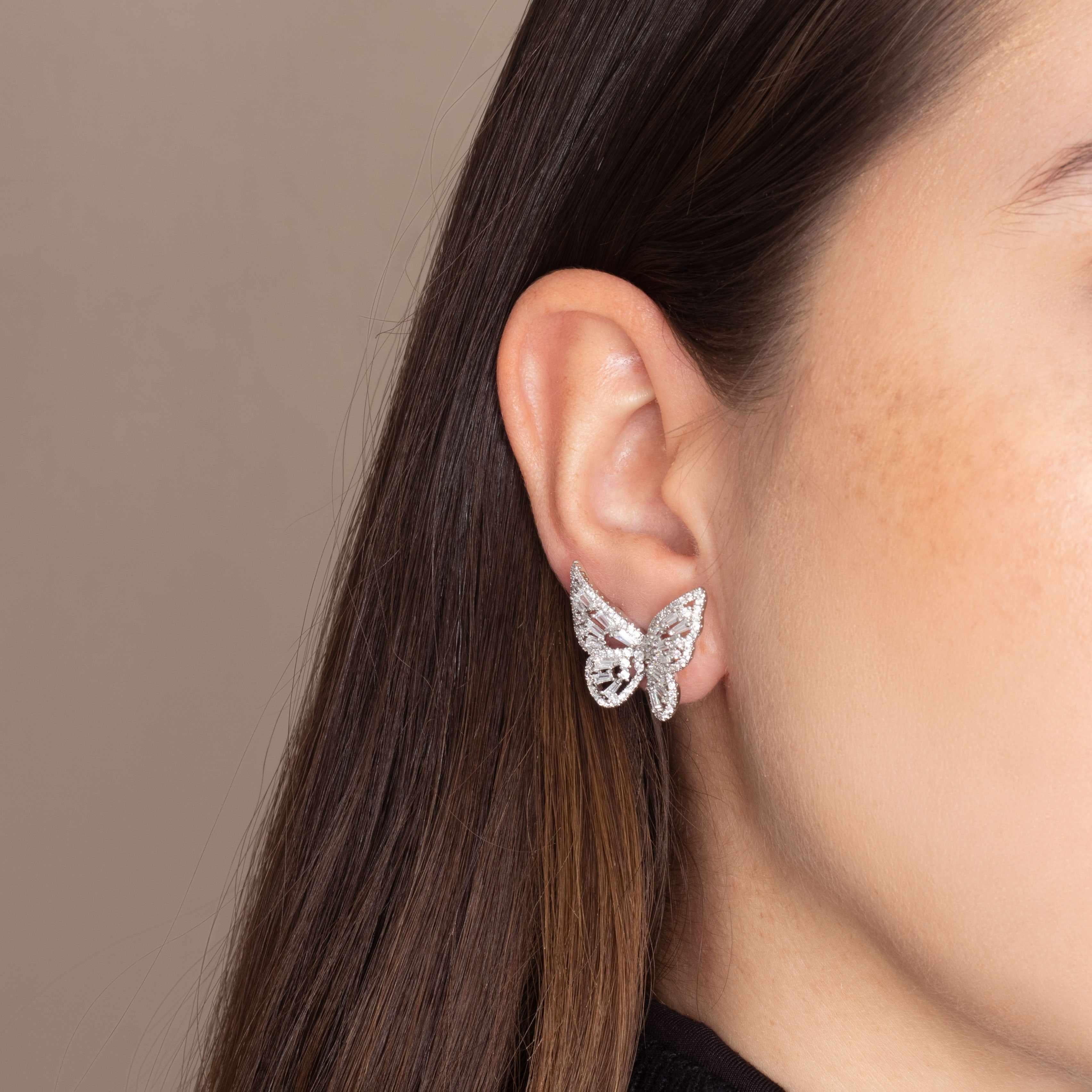 Butterfly filigree crystal studs - Image 2