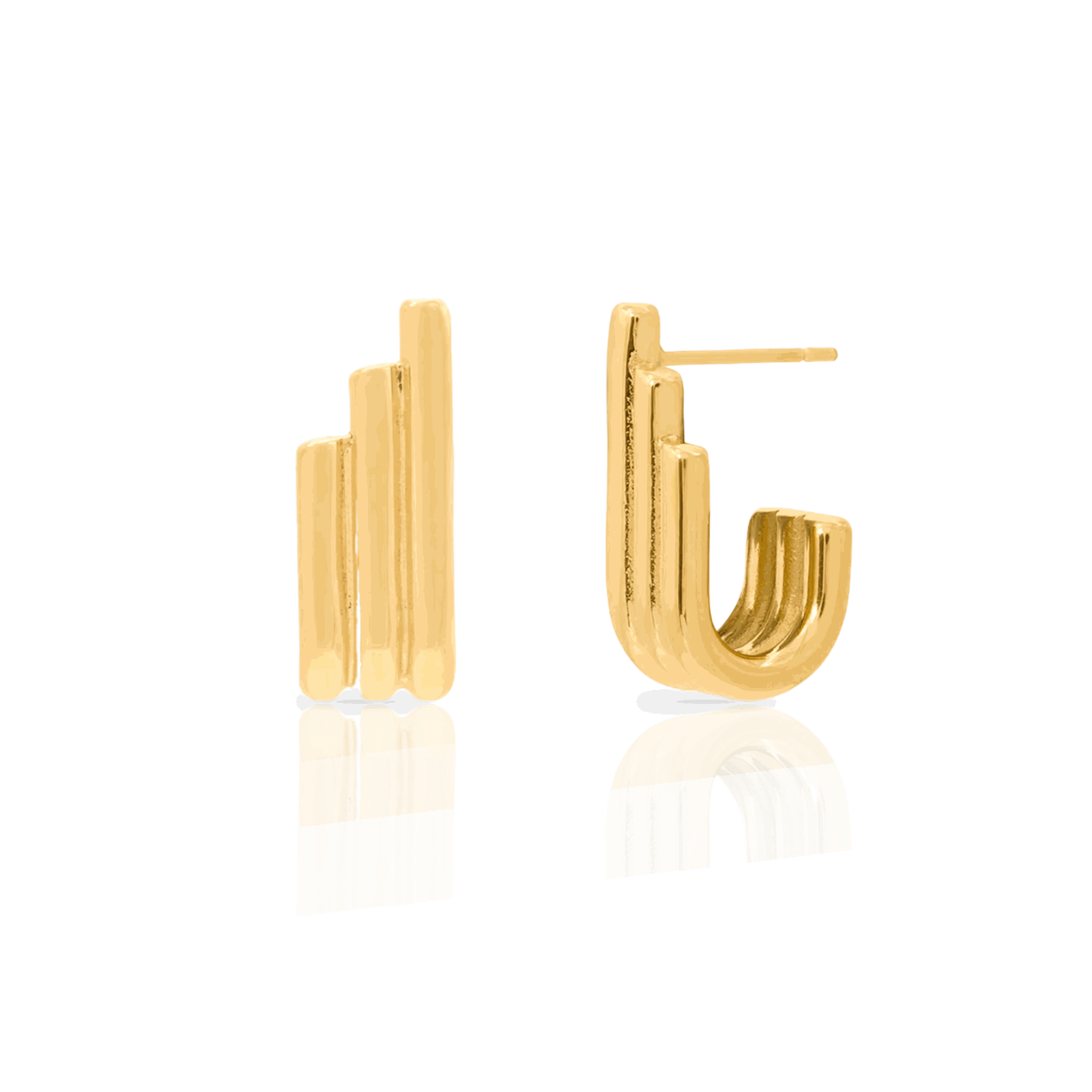 Cason textured hoop earrings - waterproof