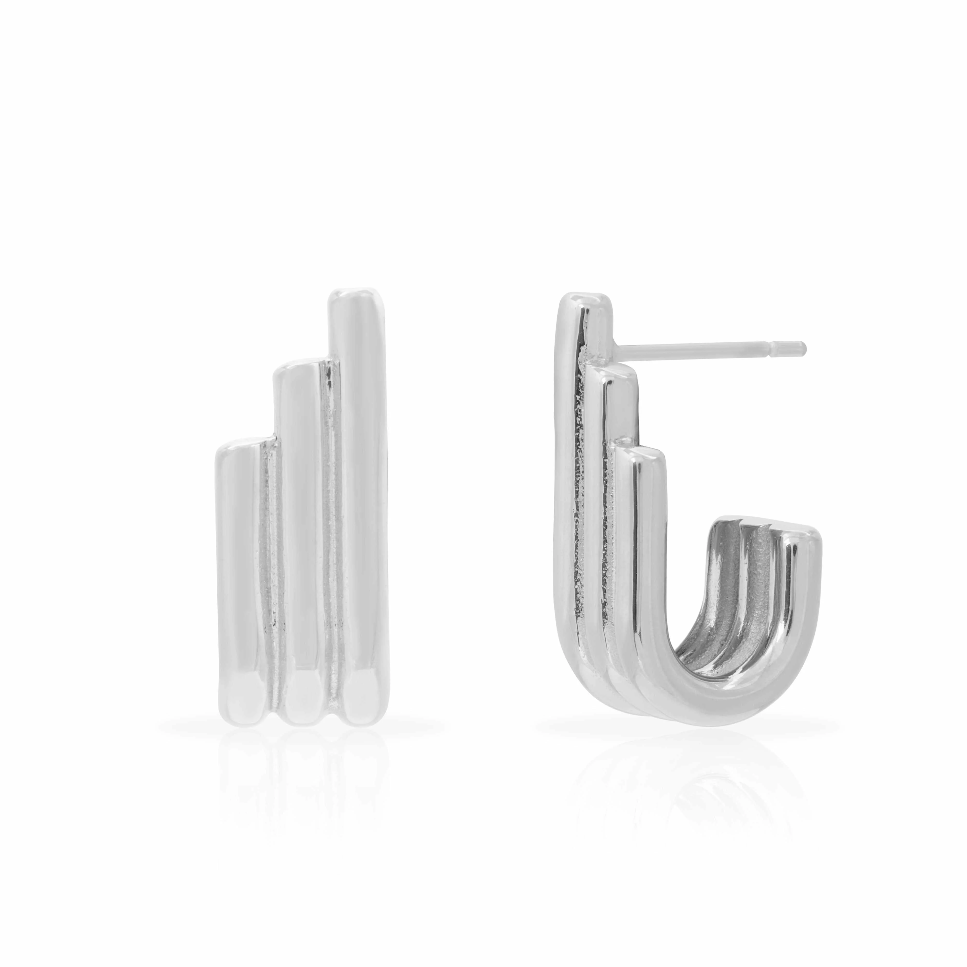 Cason textured hoop earrings - waterproof - Image 3