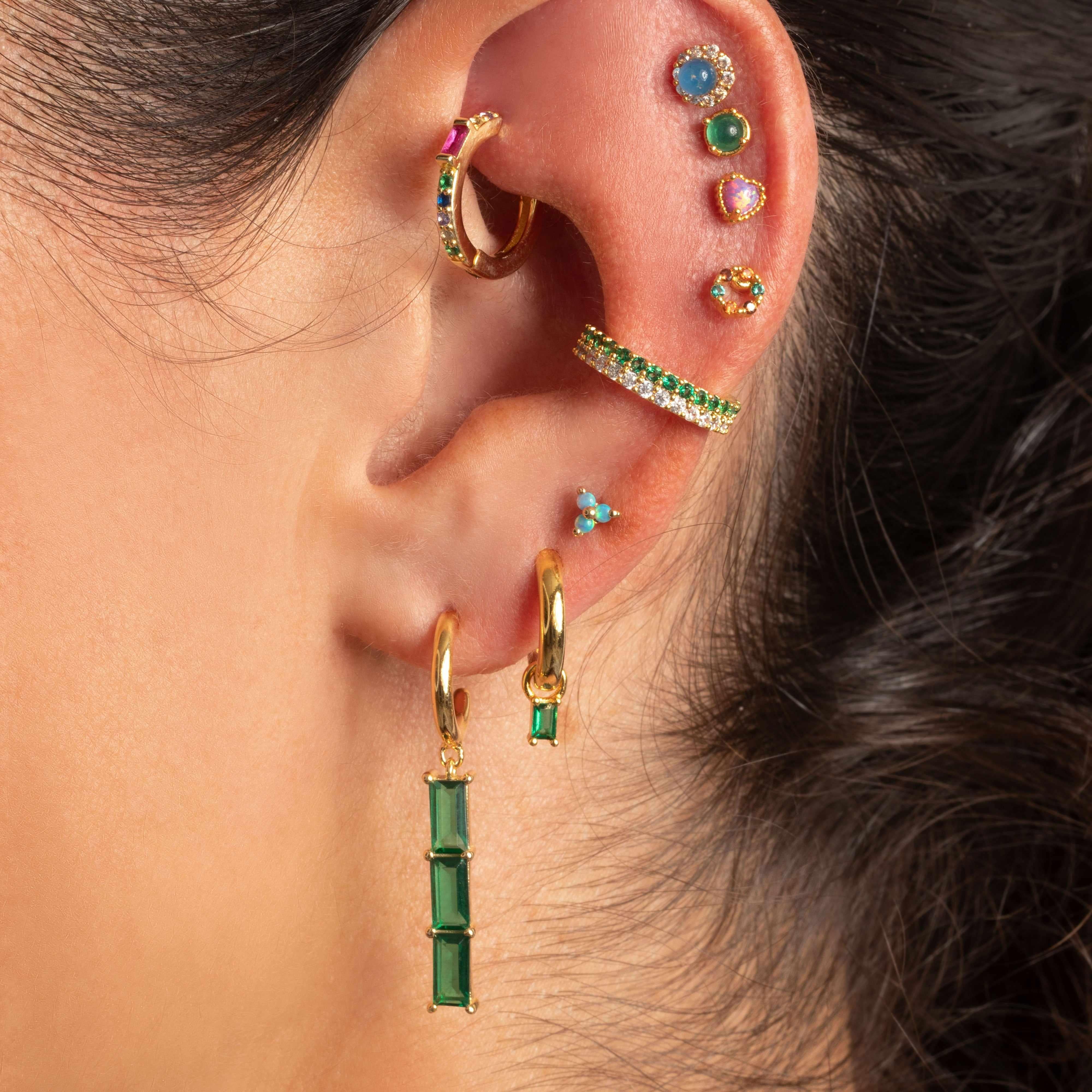 Cassy coloured crystal huggies - Image 2