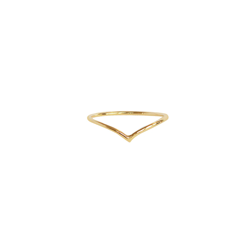 Chevron thin gold ring