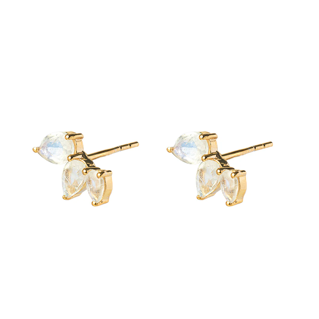 Cielo moonstone pear shape studs