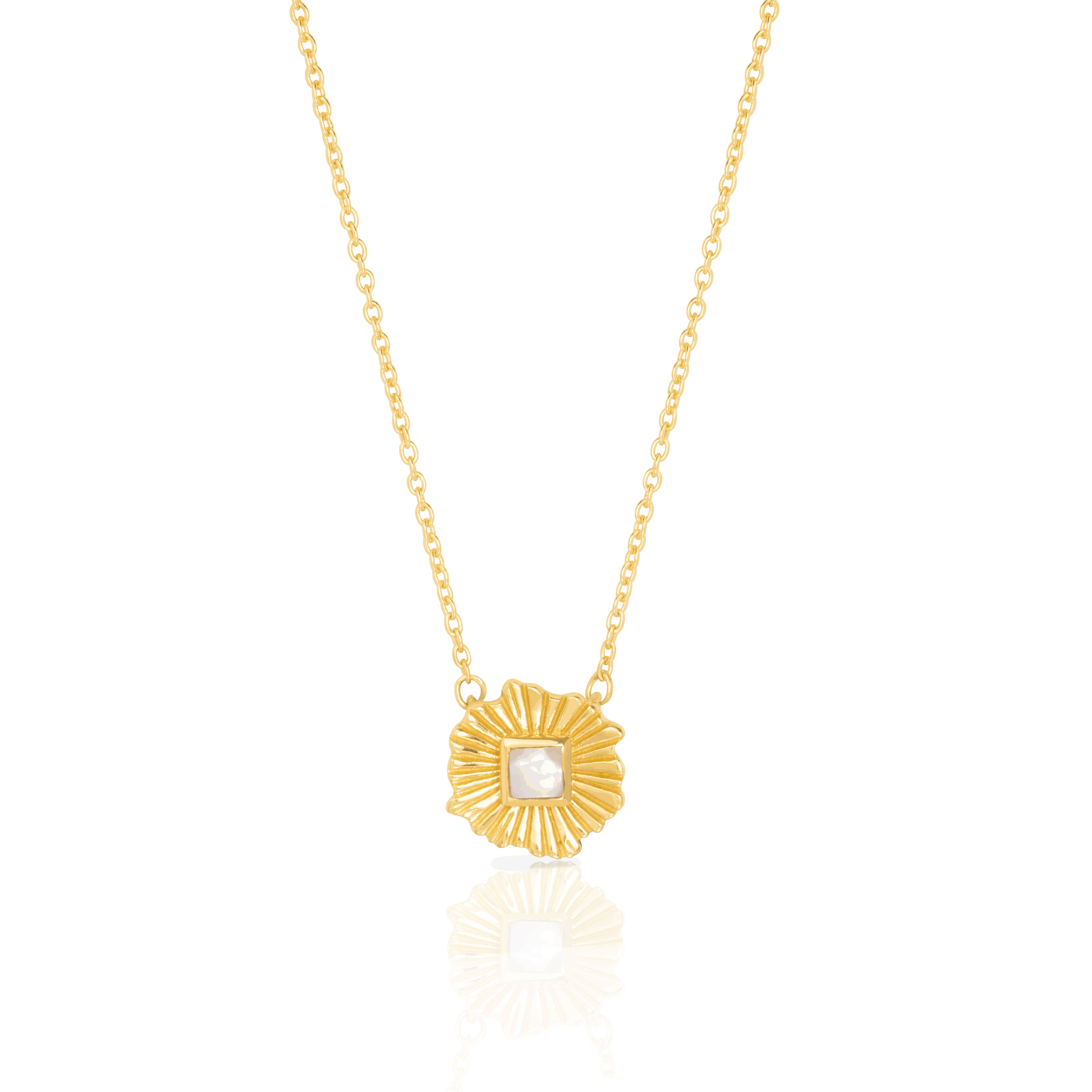 Clio Sterling silver gold plated semi-precious stone necklace - Image 3