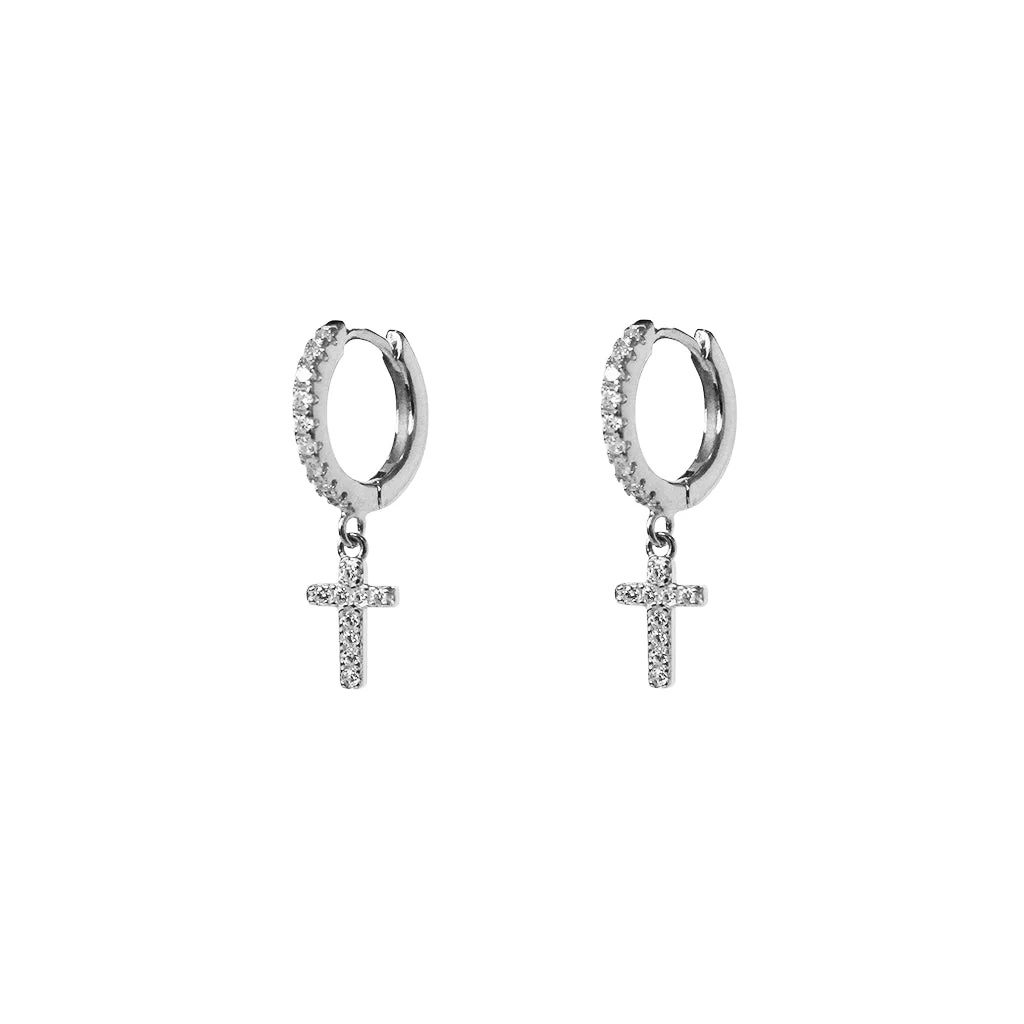 Cross crystal huggies - Image 3