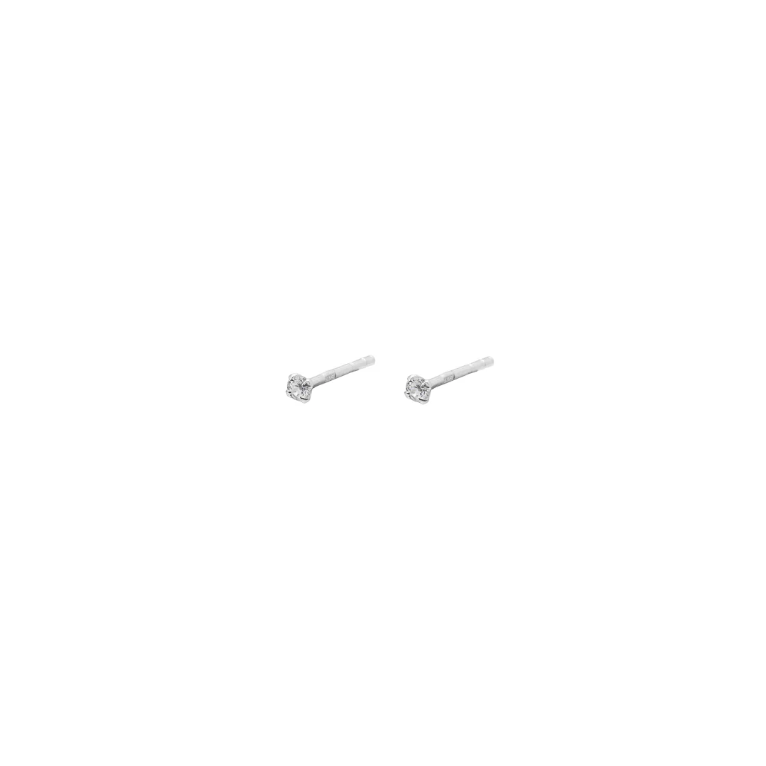 Cubic zirconia silver base round studs - Image 4