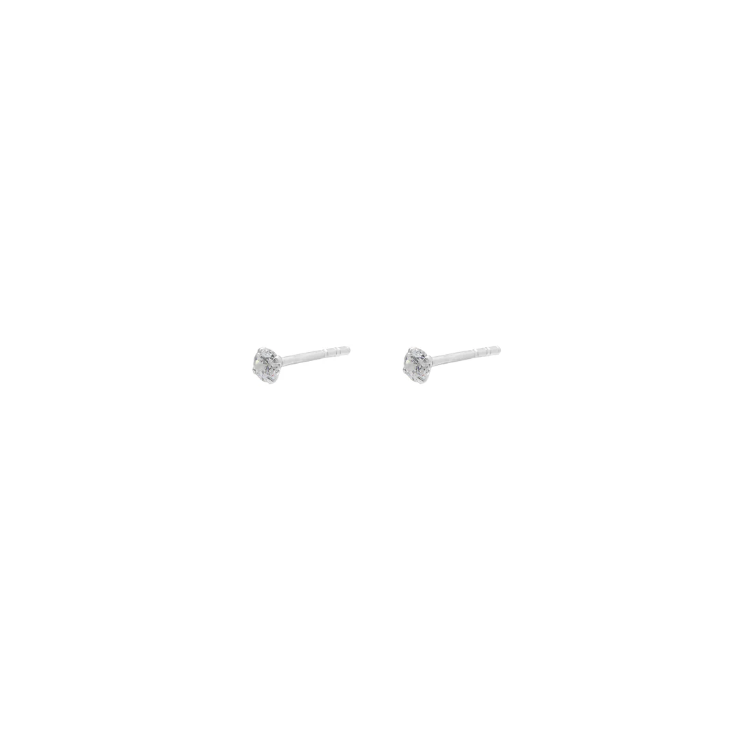 Cubic zirconia silver base round studs - Image 5
