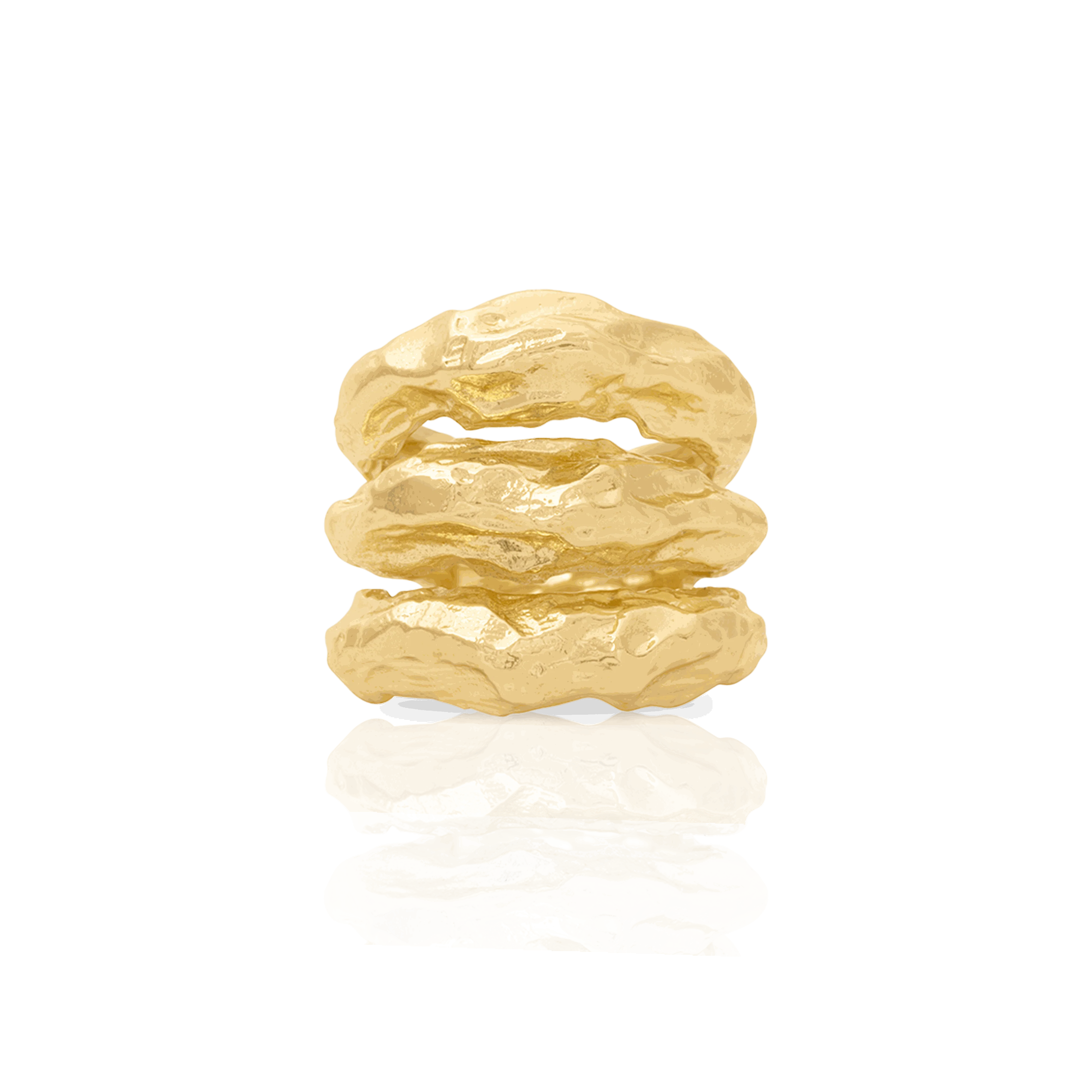 Dune gold statement ring