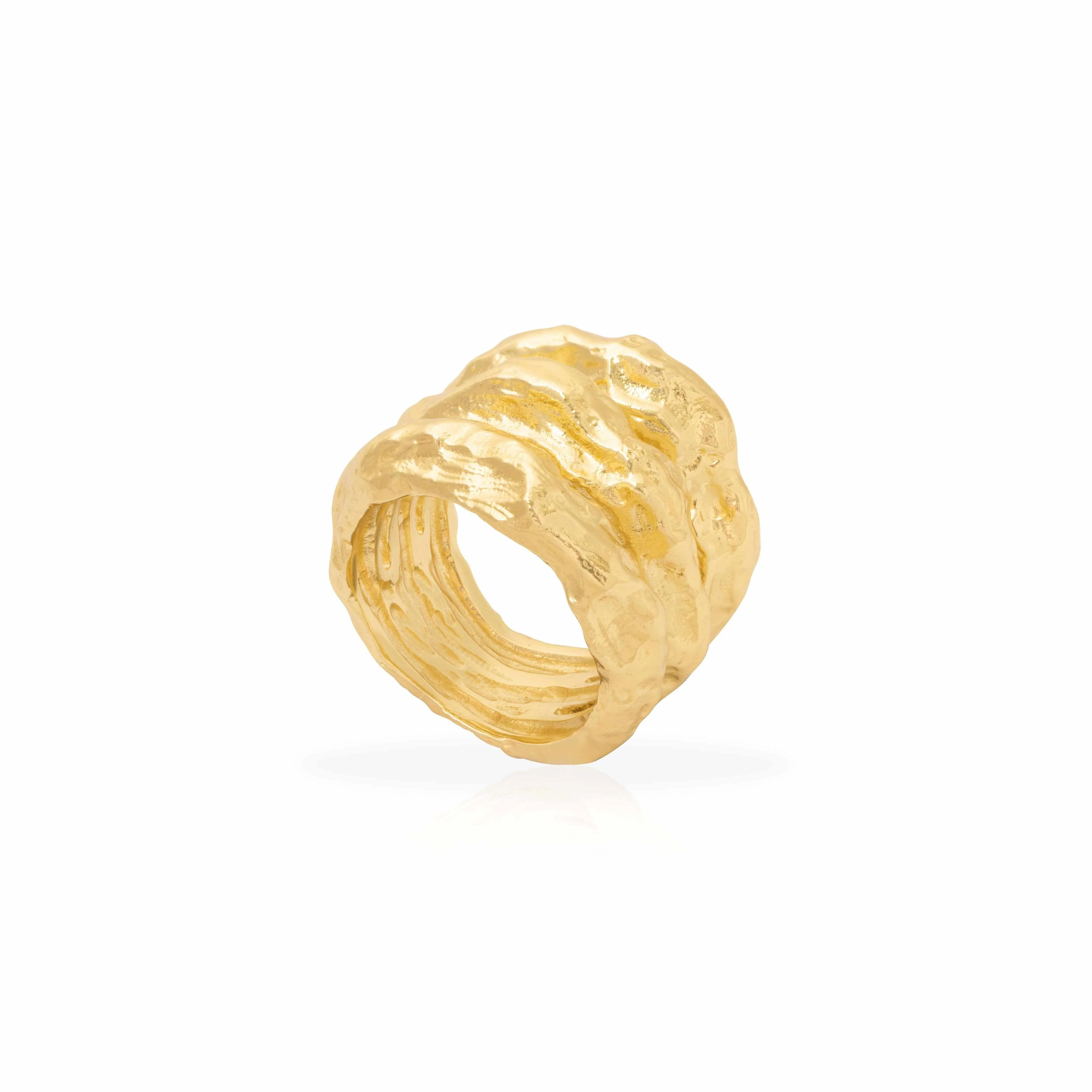 Dune gold statement ring - Image 3