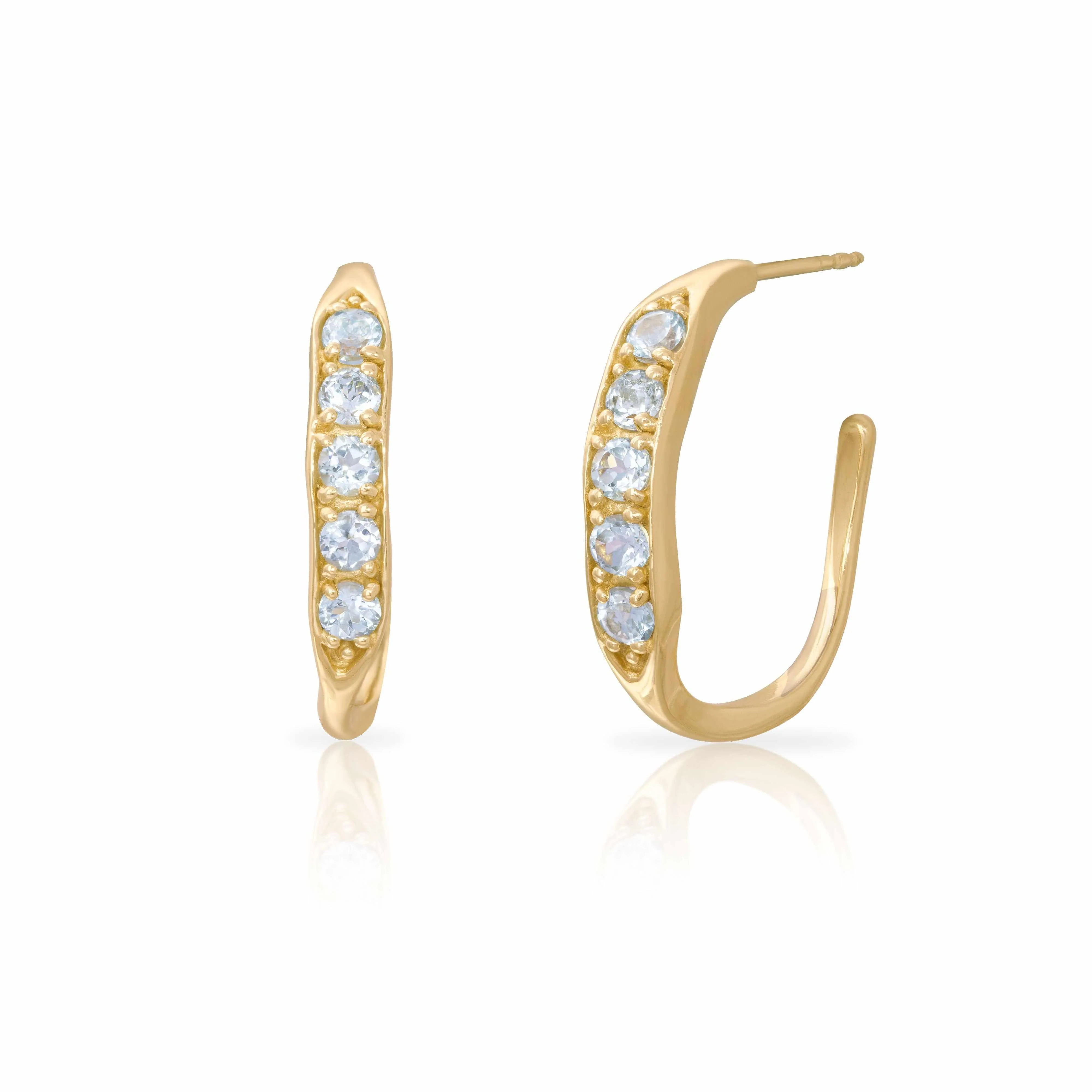 Eden semi-precious hoop earrings - Image 2