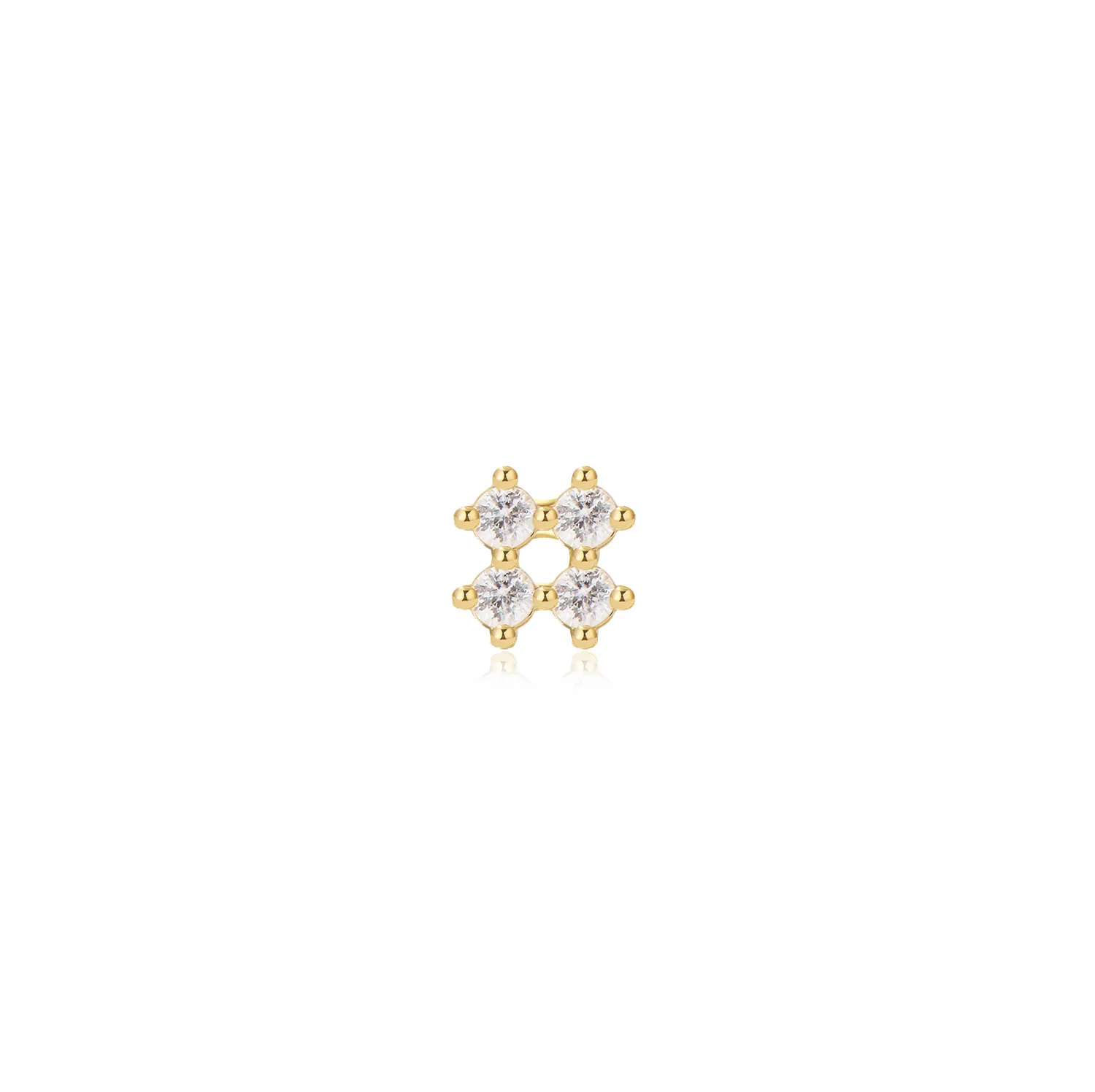 Elan Moissanite Stud Earring ā 14K Solid Gold Flat Back - Image 3