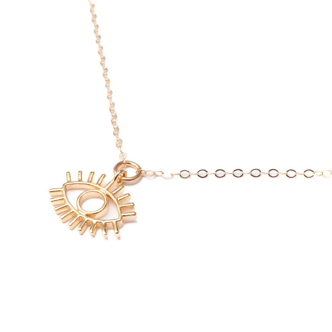 Emie Evil Eye Pendant Necklace – Gold Filled