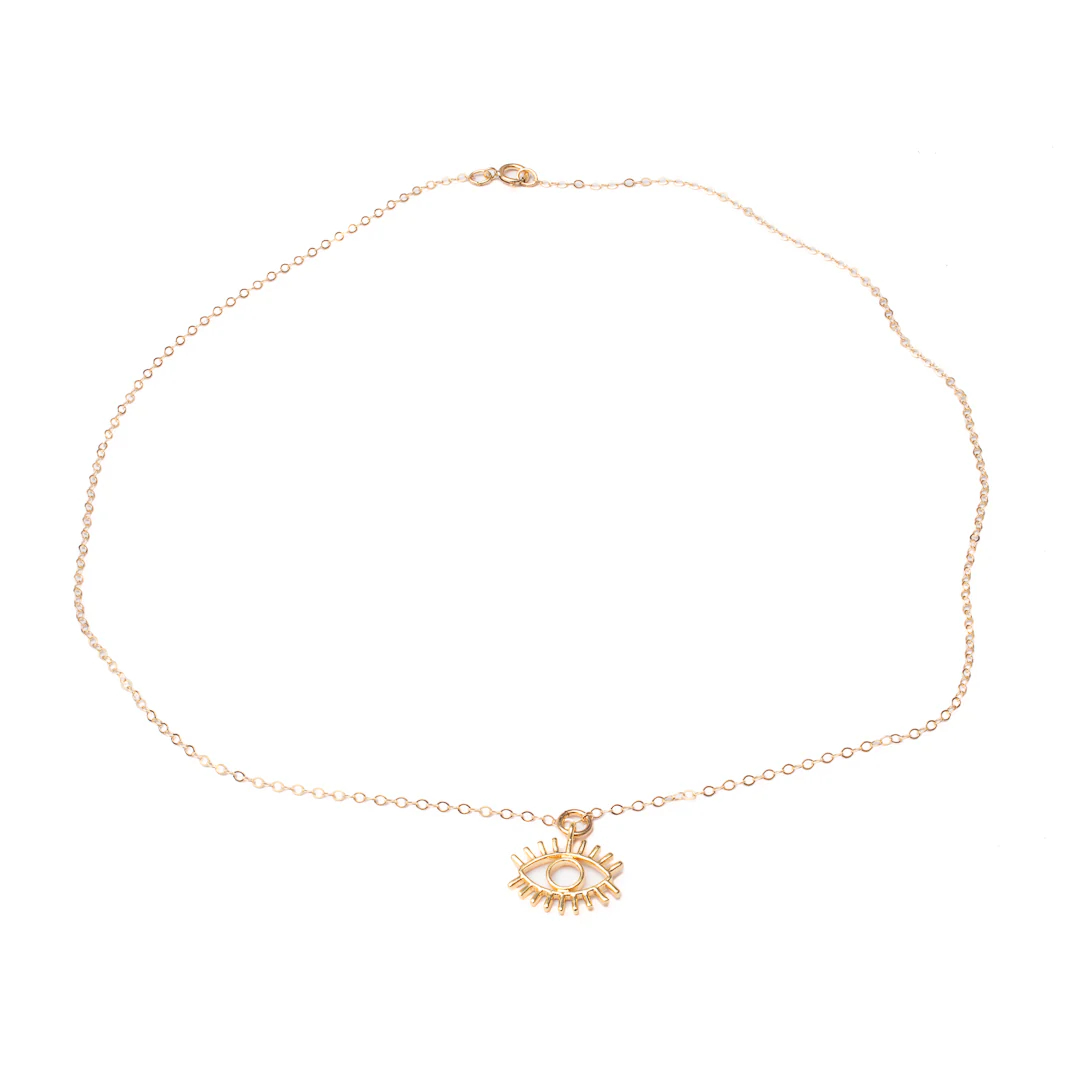 Emie Evil Eye Pendant Necklace – Gold Filled - Image 3