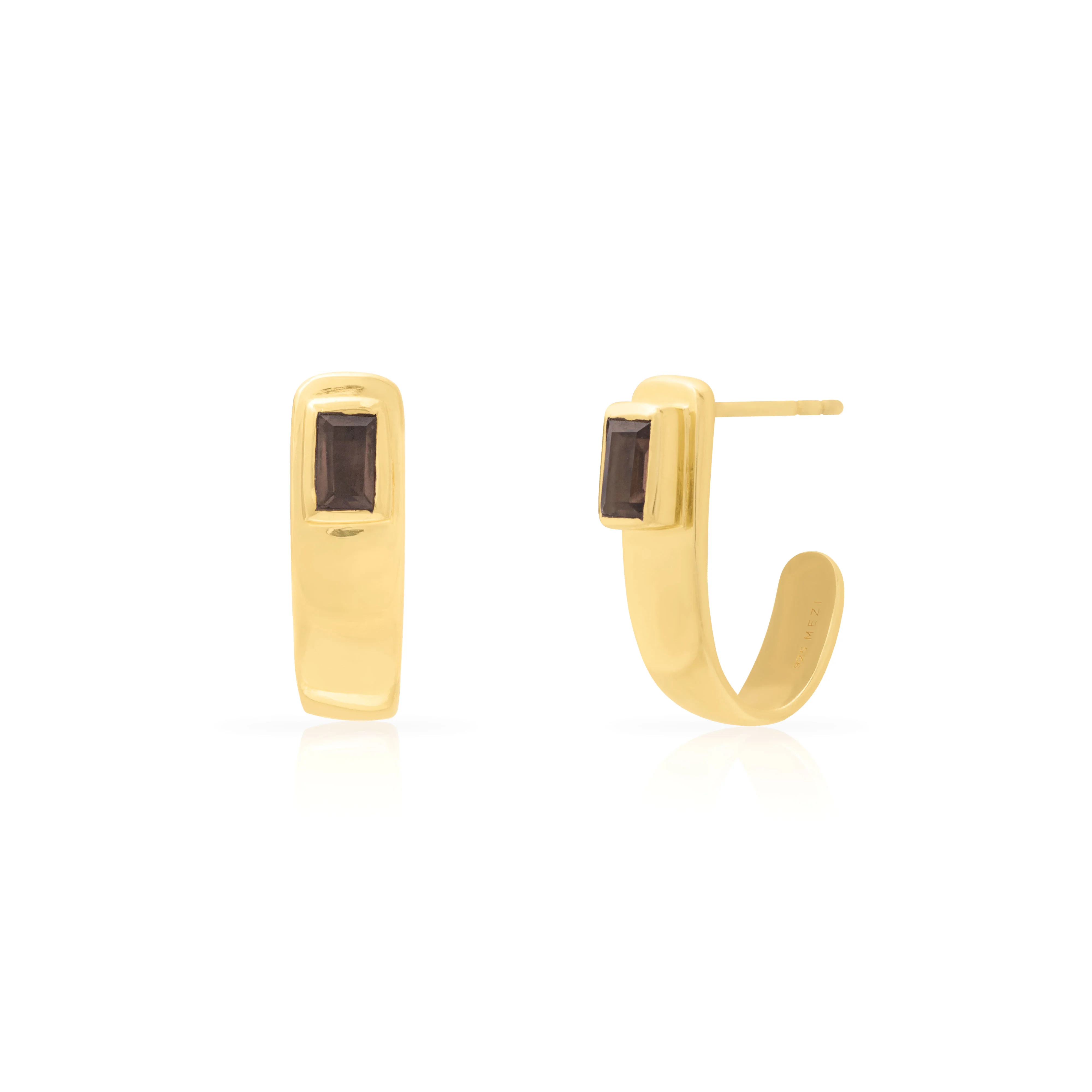 Eos semi-precious stone hoop earrings - Image 3
