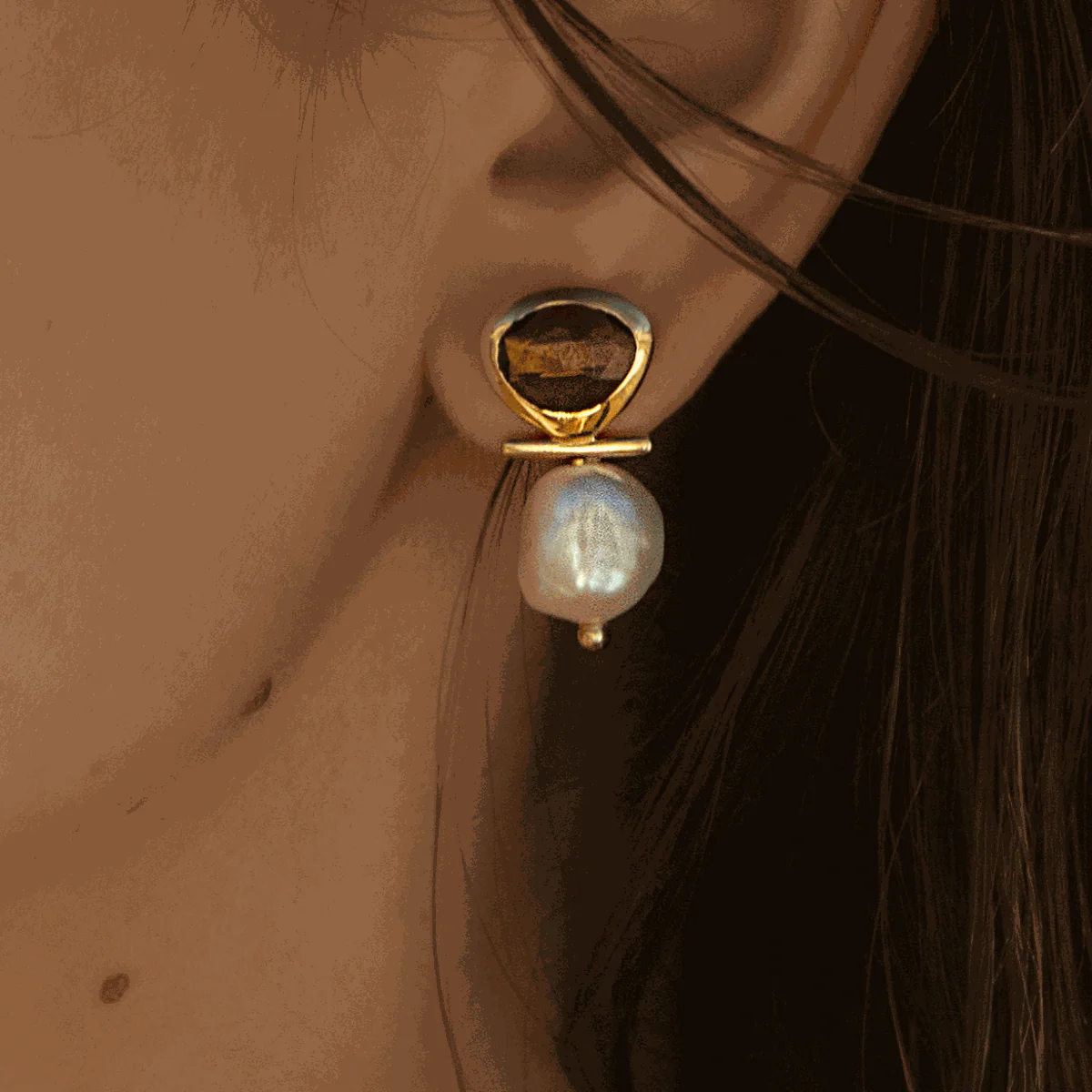 Estelle semi-precious stone earrings - Image 3