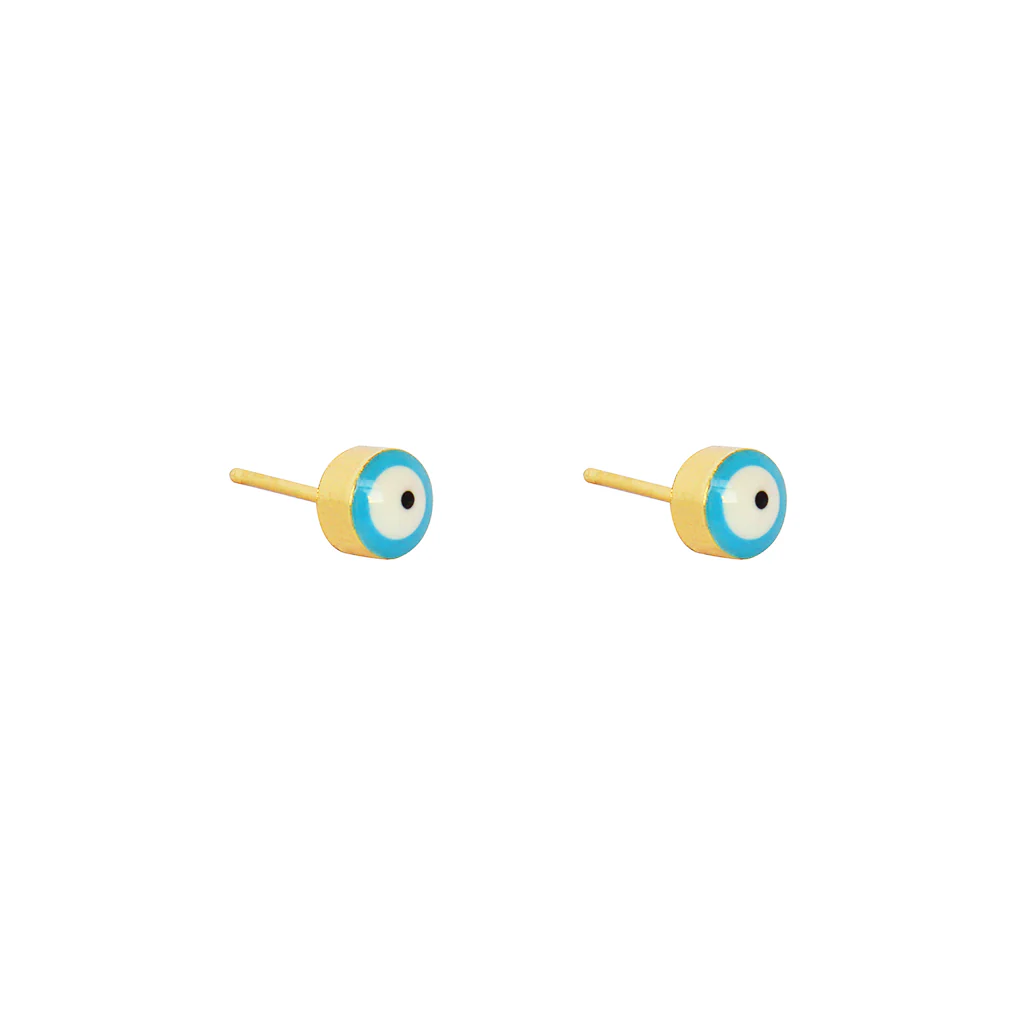 Blue Evil Eye Stud Earrings