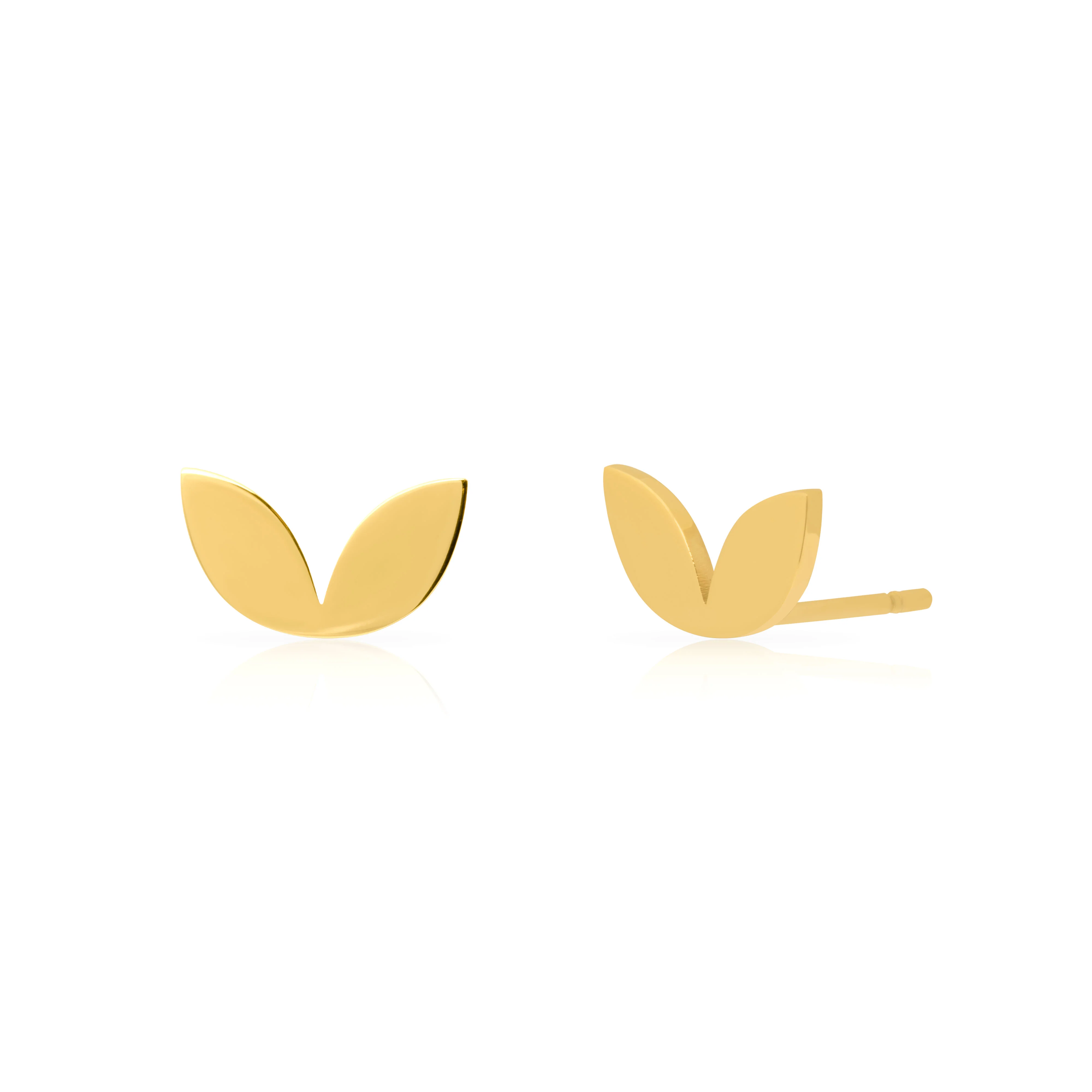Fawn leaf stud earrings - waterproof