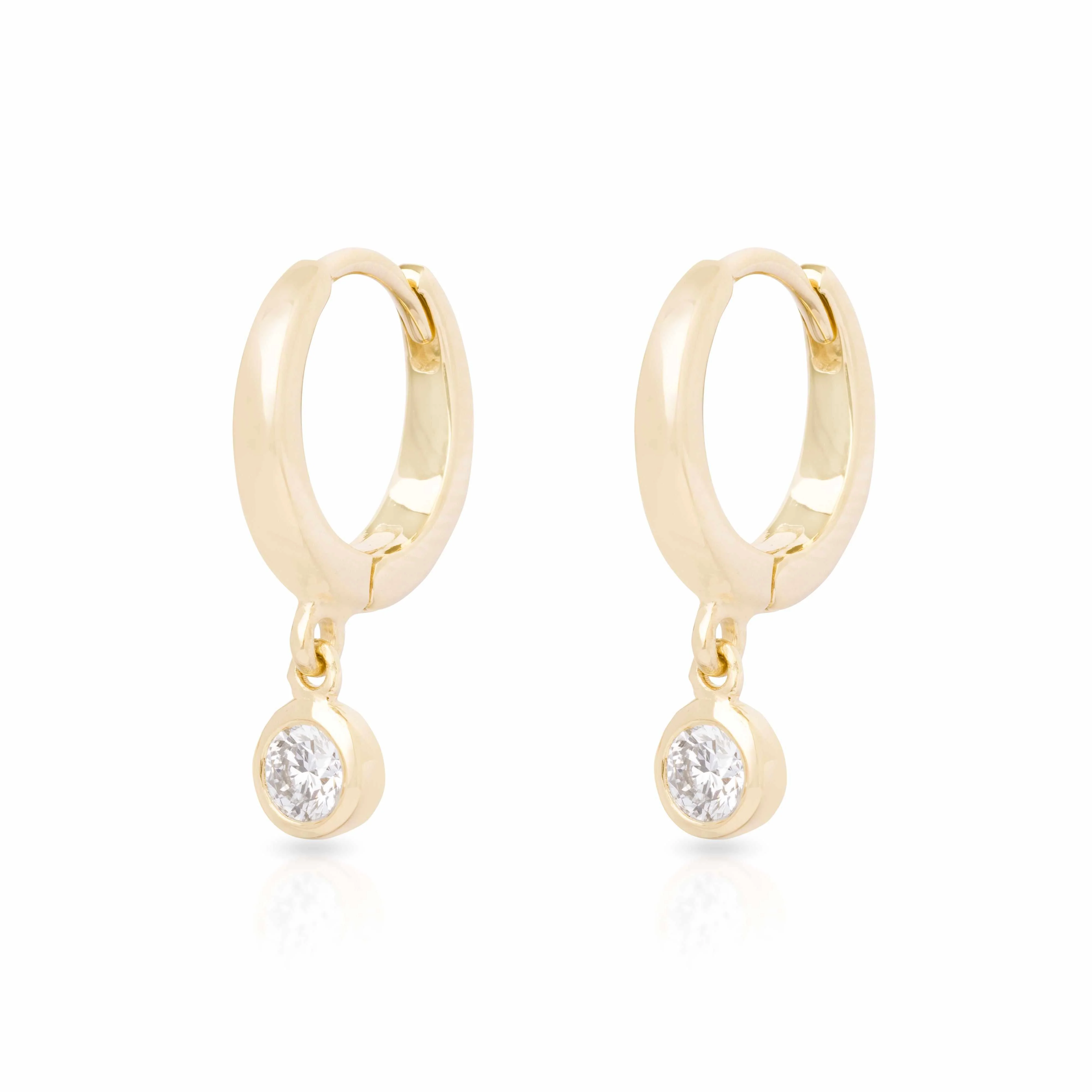 Fiora lab diamond drop huggies 10k gold