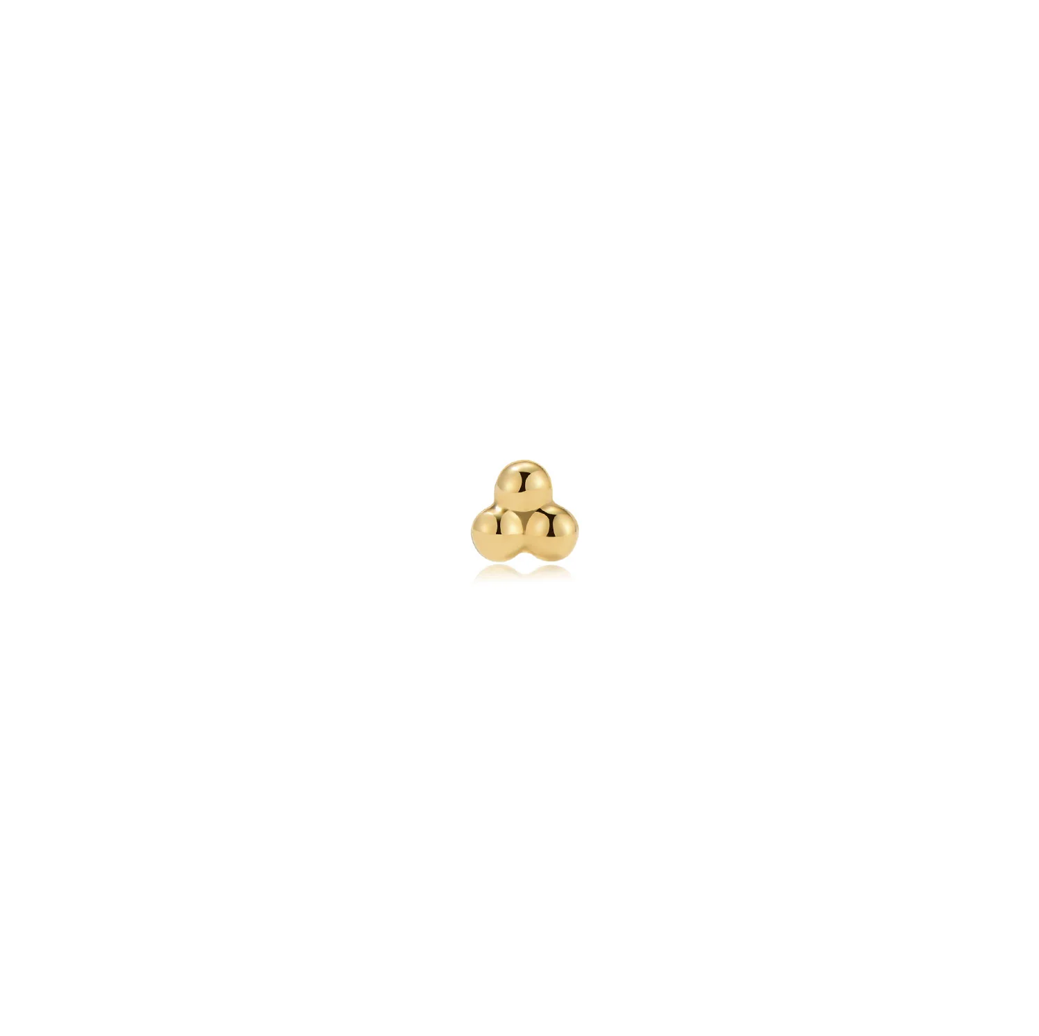 Flam Mini Trio Ball Labret Earring – 14K Solid Gold Flat Back - Image 3