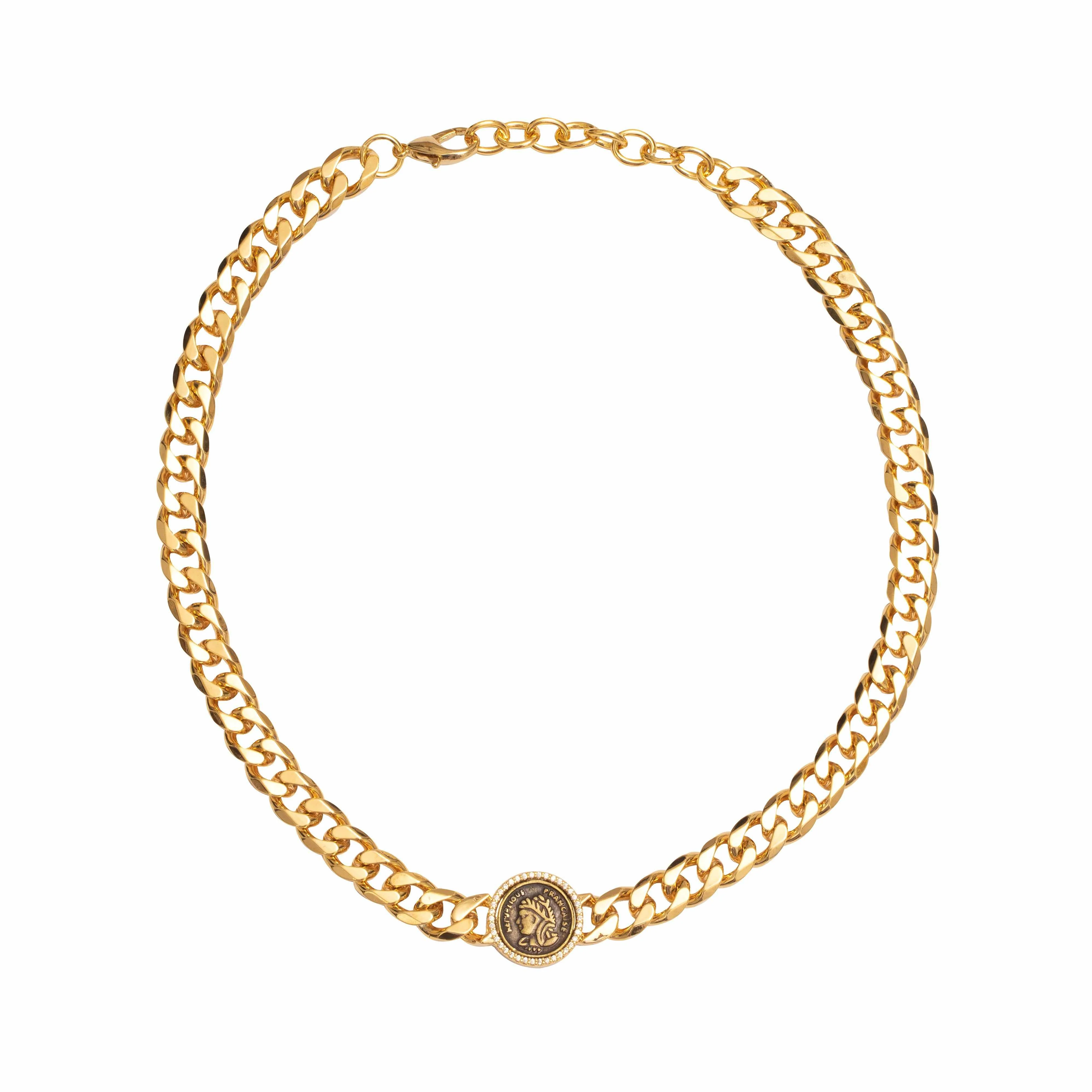 Francaise coin cuban link necklace - Image 3