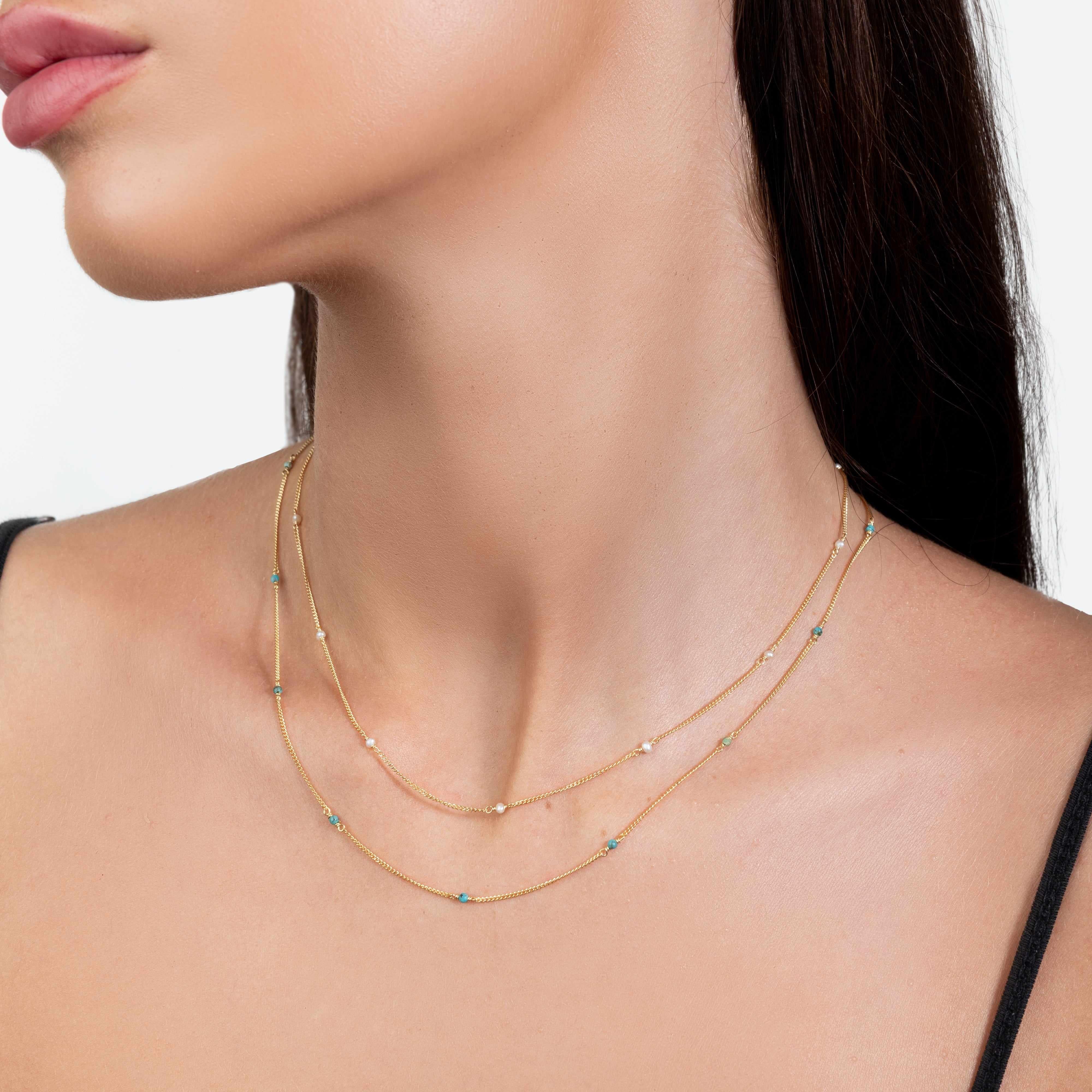 Amalia gold semi precious necklace - Image 4