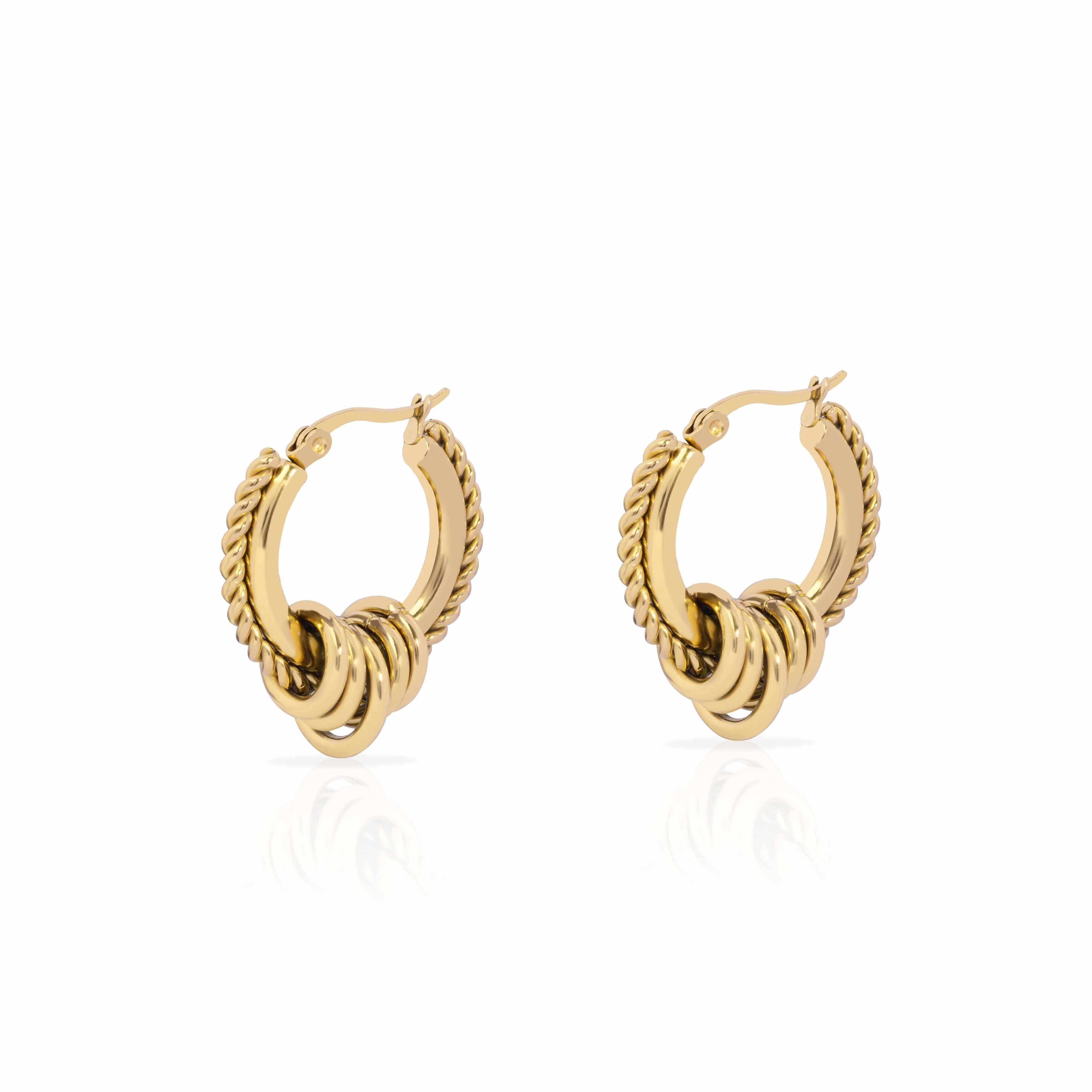 Aurum hoop disc earrings