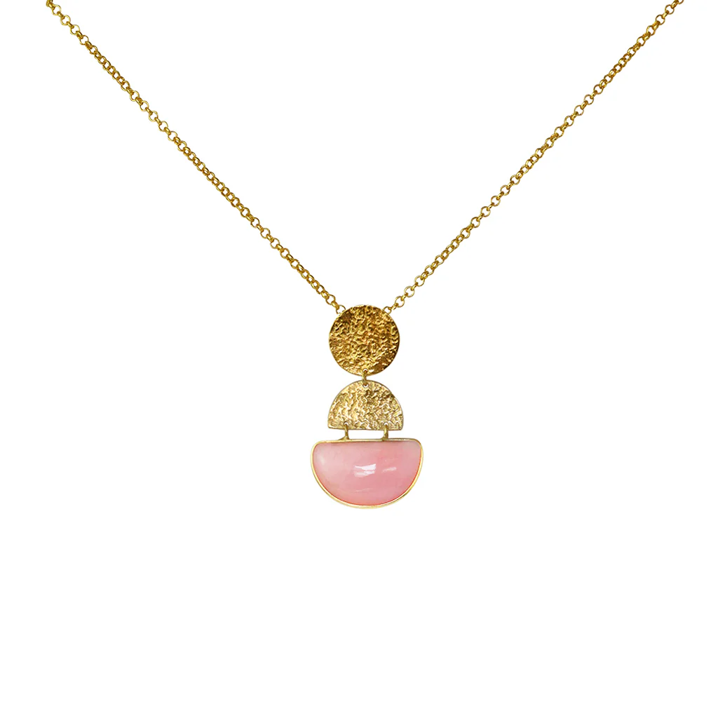 Safiya gold semi-precious pendant necklace