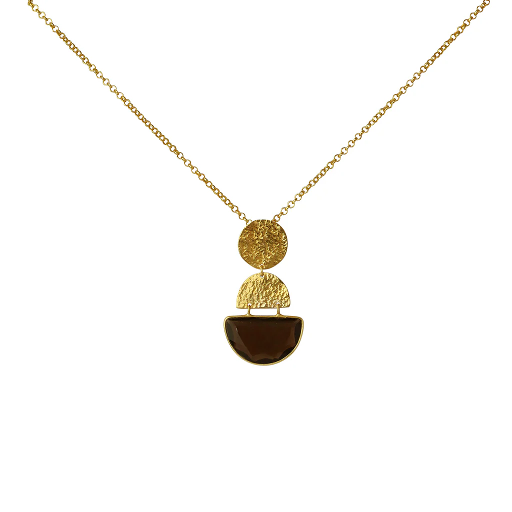 Safiya gold semi-precious pendant necklace - Image 3