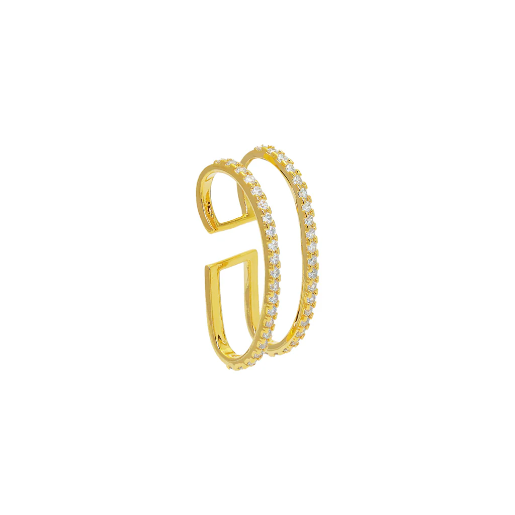 Halo crystal ear cuff
