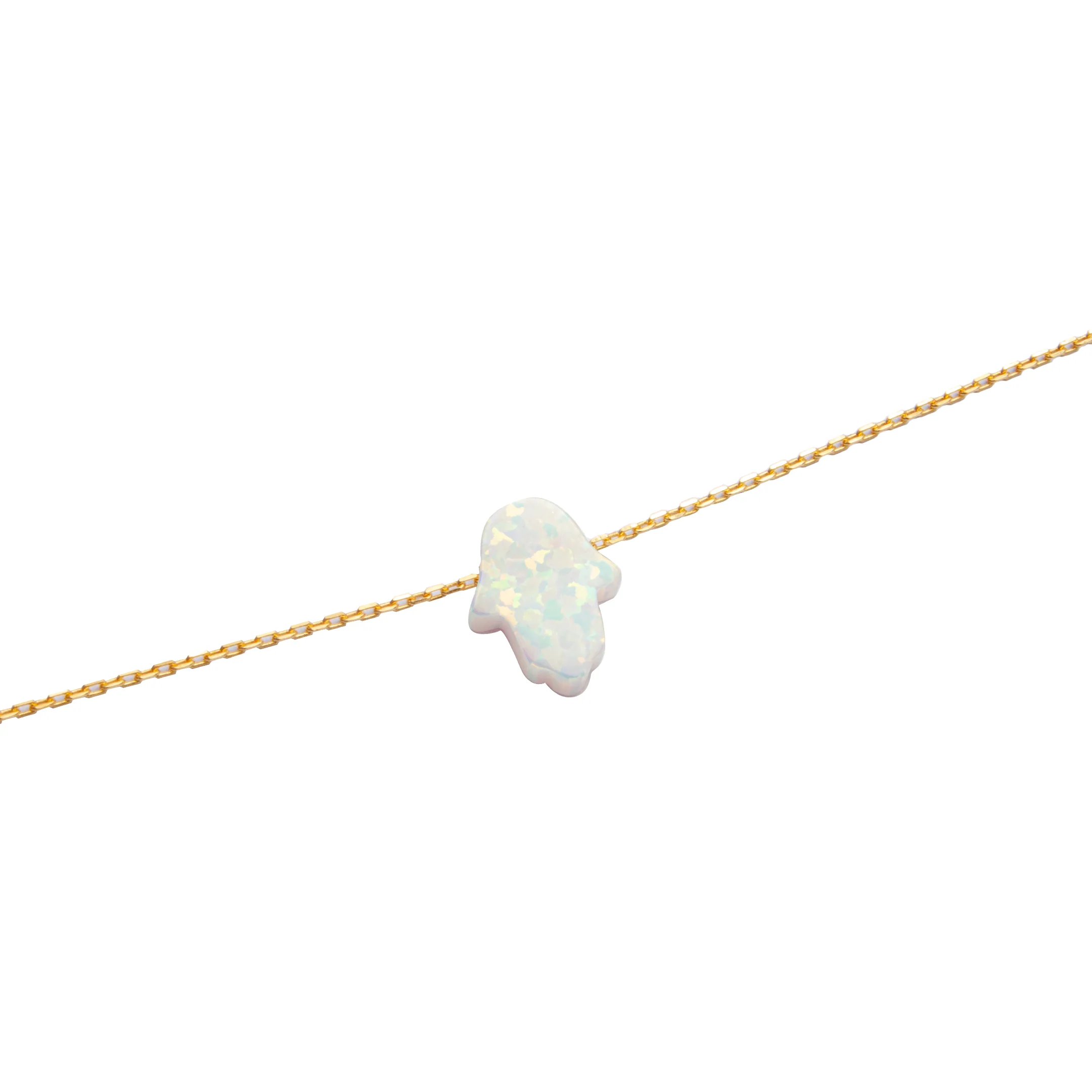 Hamsa white opalite necklace - Image 2
