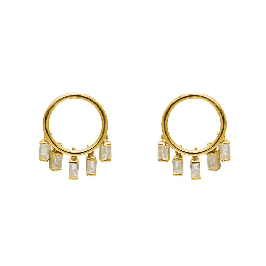 Hayes moonstone gold earrings - Image 2