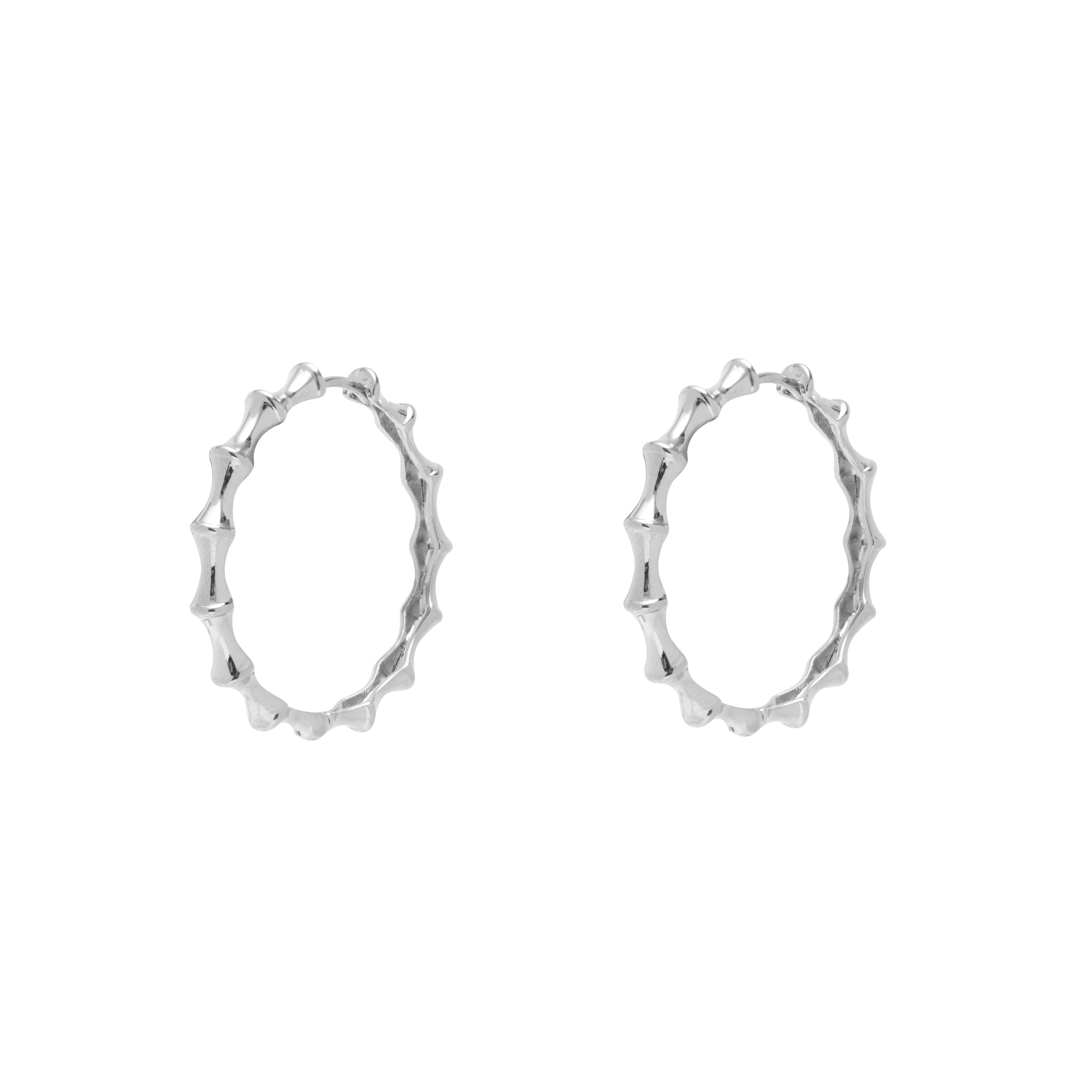 Hedy textured large hoops - Image 2
