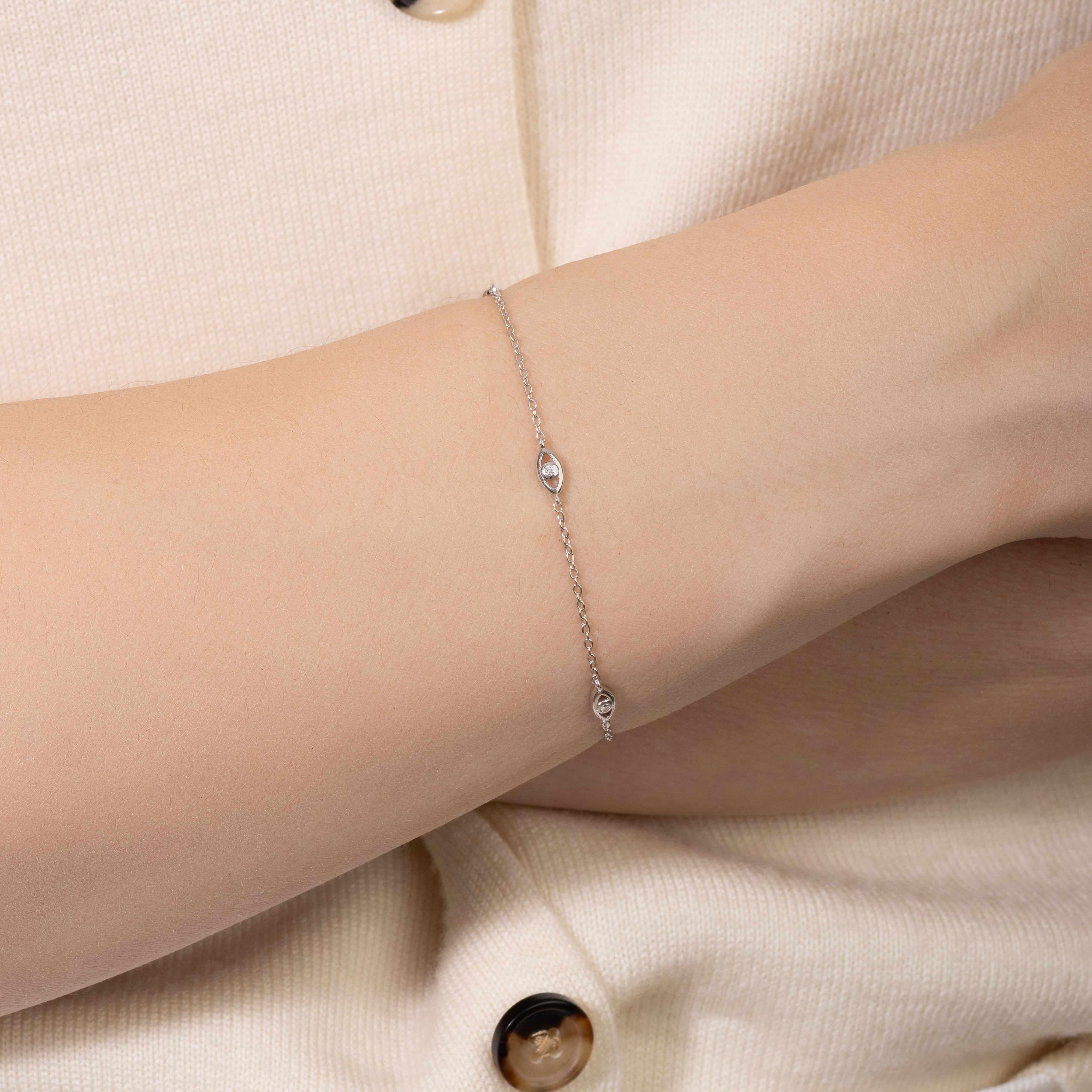 Icarus Moissanite Multi Evil Eye Bracelet - Image 4