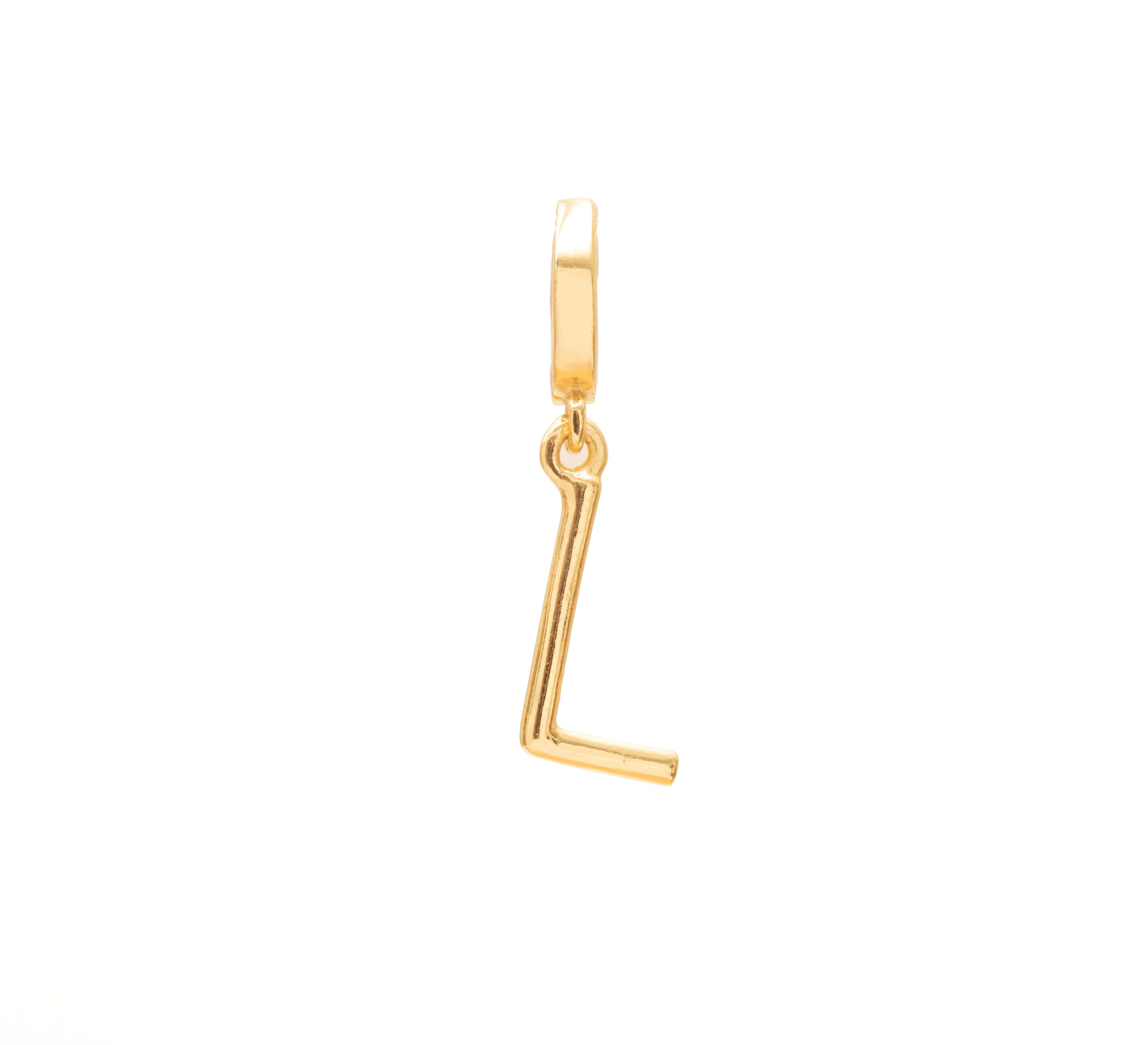 Initial medium charm gold hinge pendant - Image 13