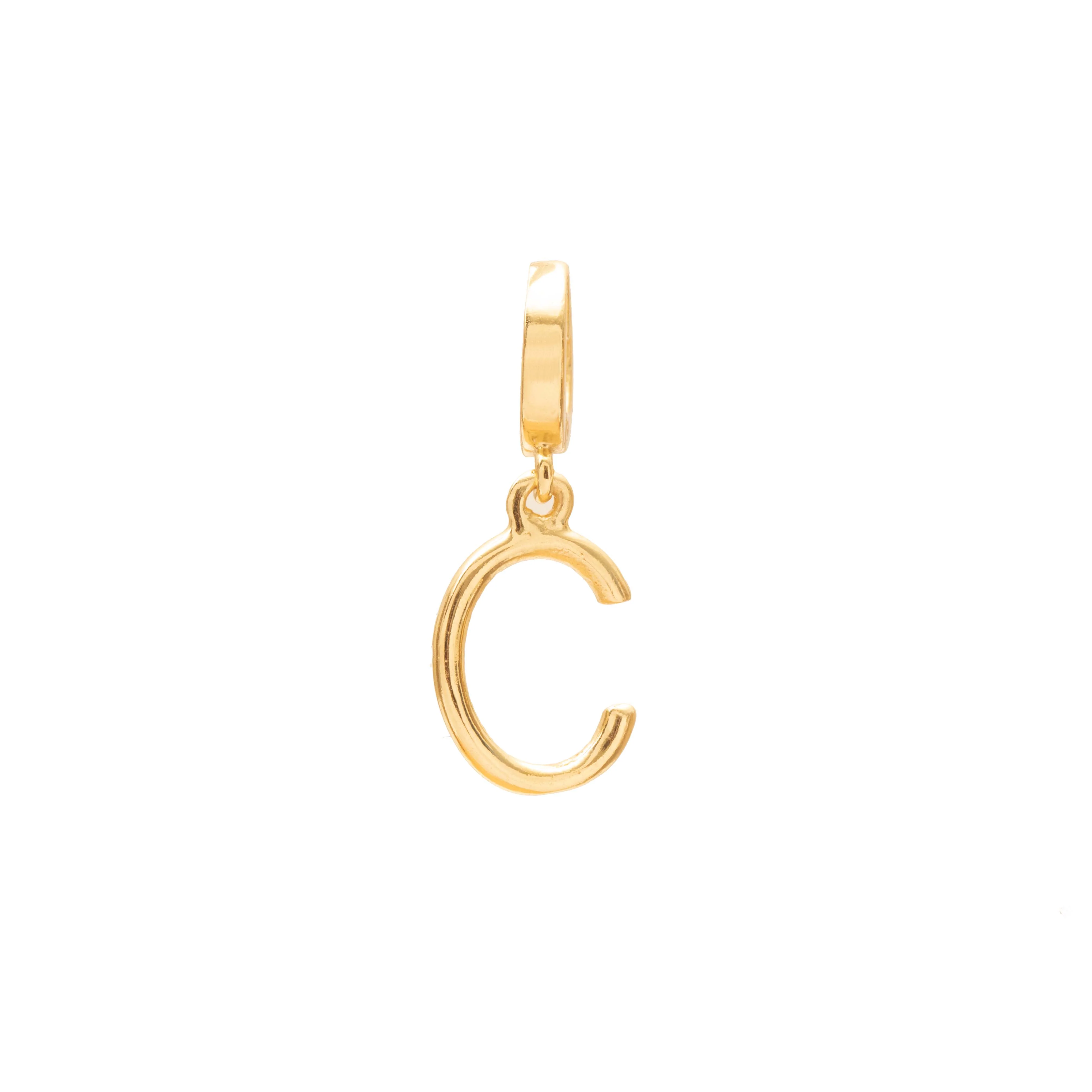 Initial medium charm gold hinge pendant - Image 4
